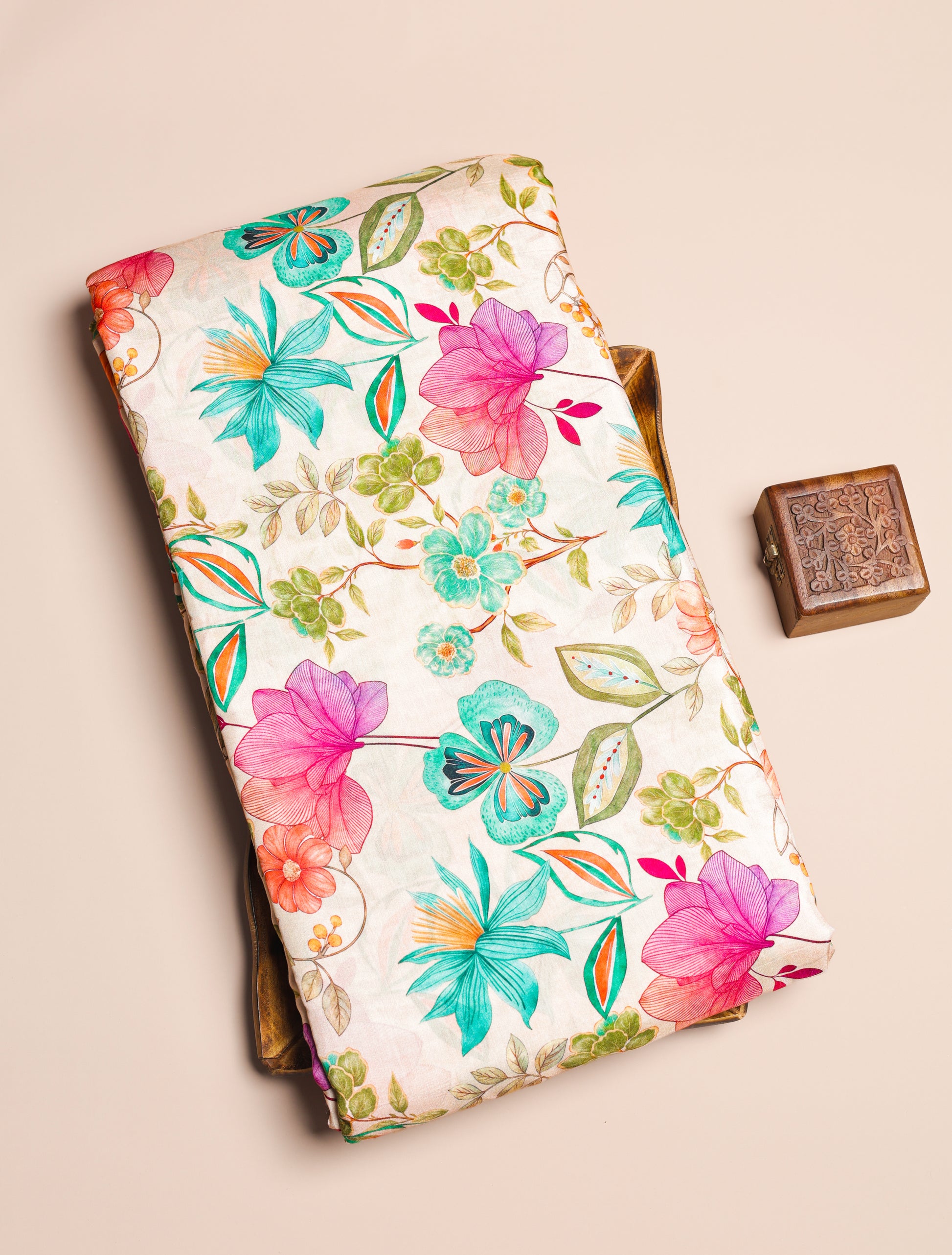 PURE BEMBERG COTTON SILK PRINTED FABRIC