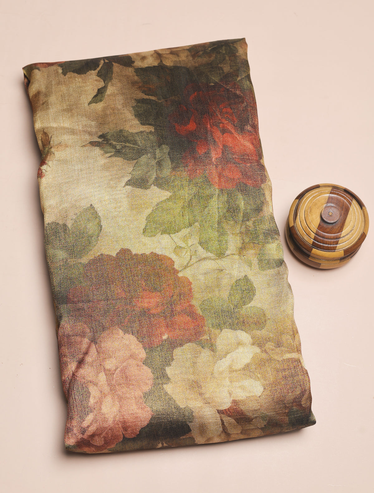 BEMBERG TISSUE SILK PRINTED FABRIC - PRE-CUT 4 MTRS PIECE