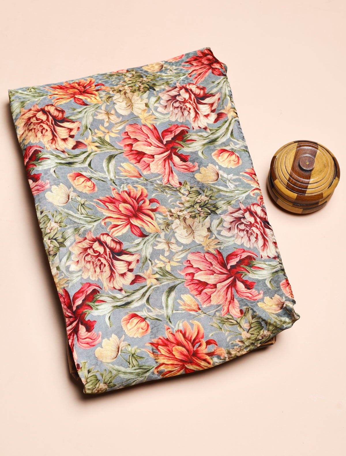 PURE CREPE SILK SELF DESIGN FABRIC - PRE-CUT 4 MTRS PIECE