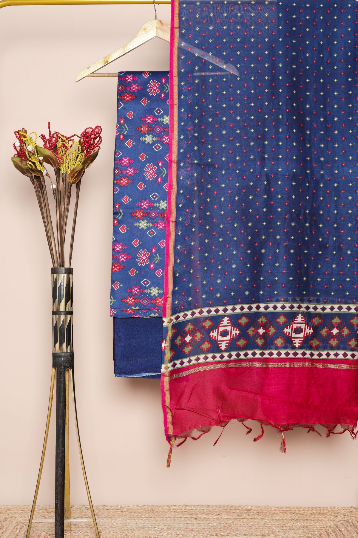 PURE MUL CHANDERI SUIT SET