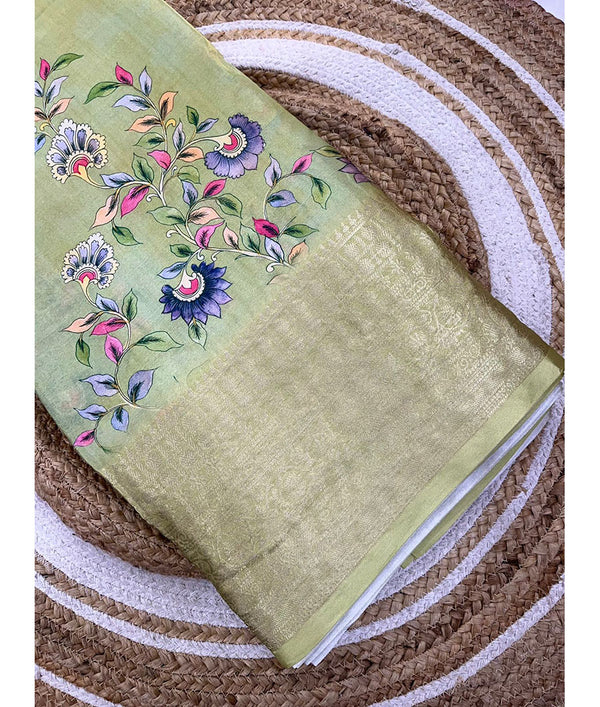 Semi tussar border fabric