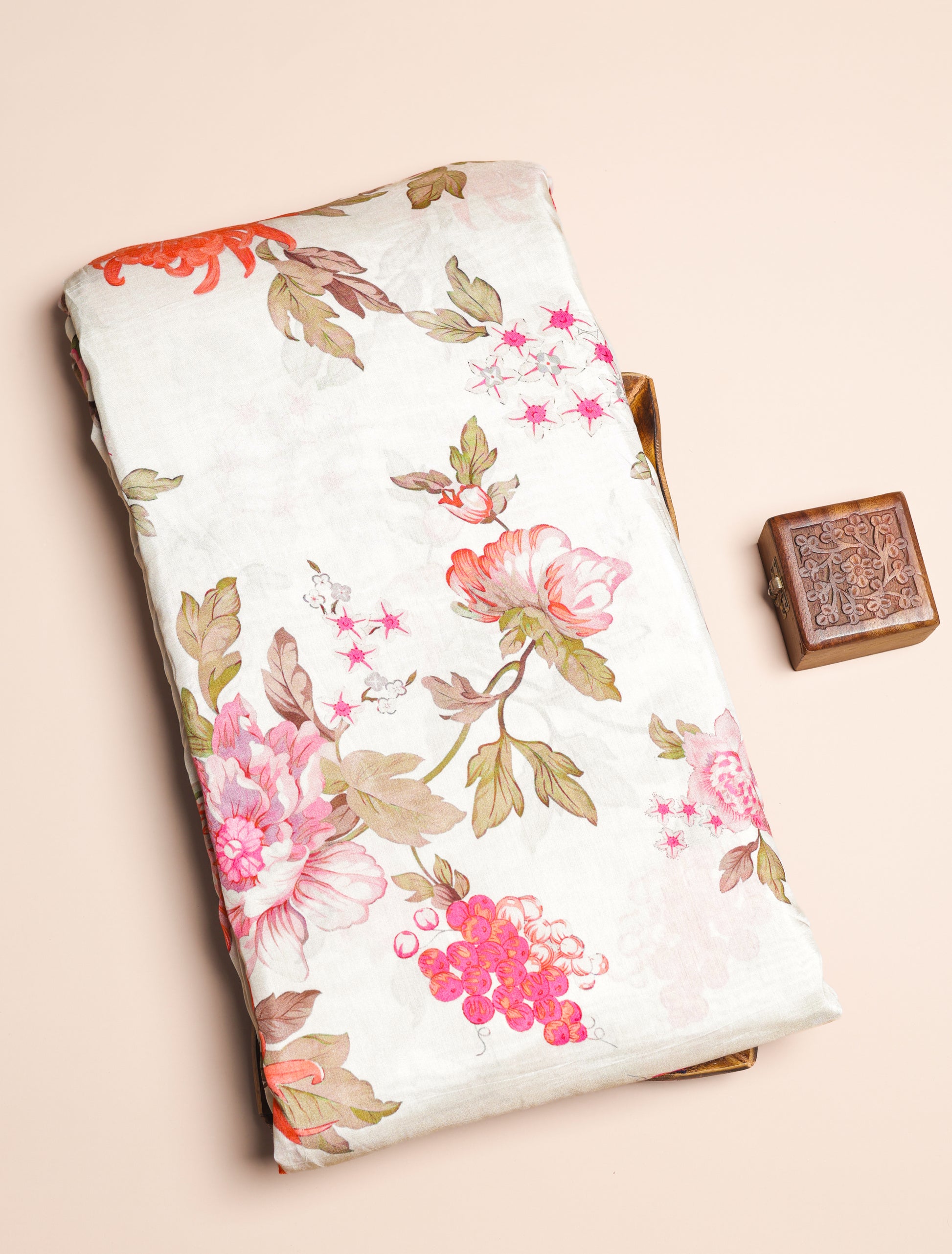 PURE BEMBERG COTTON SILK PRINTED FABRIC