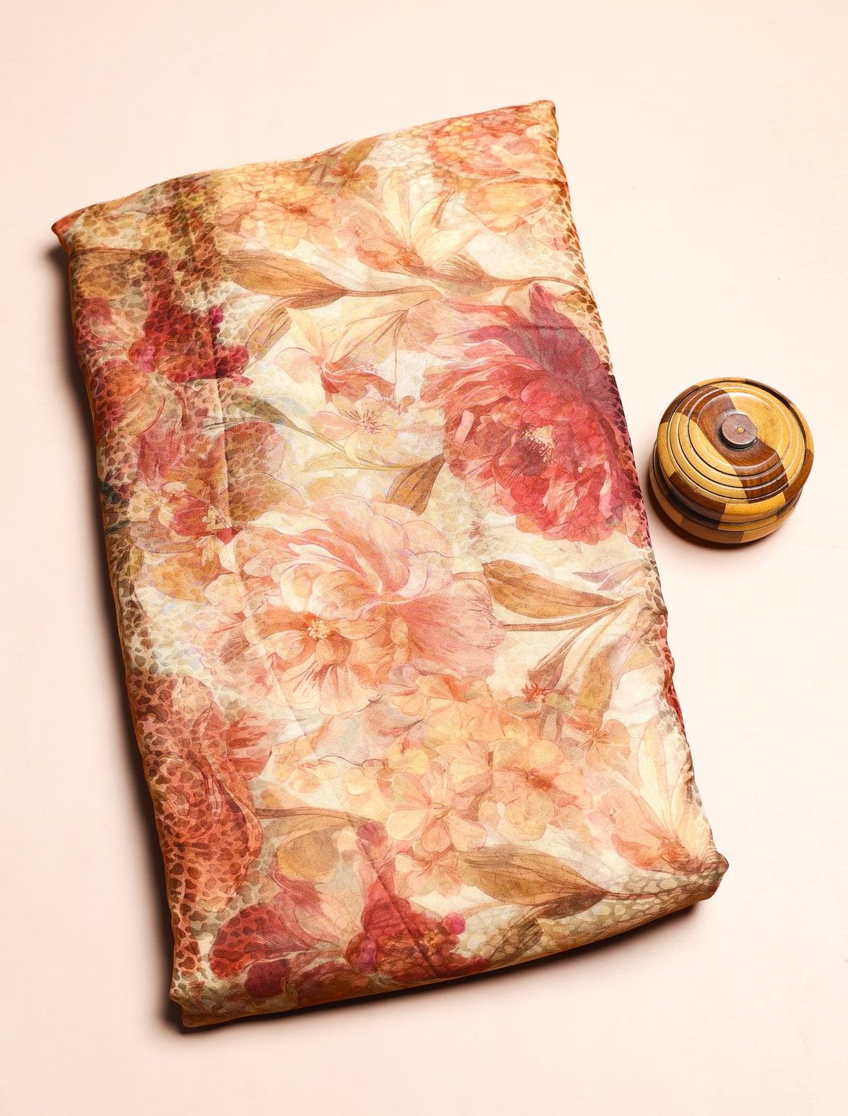 PURE CREPE SILK SELF DESIGN FABRIC - PRE-CUT 4 MTRS PIECE