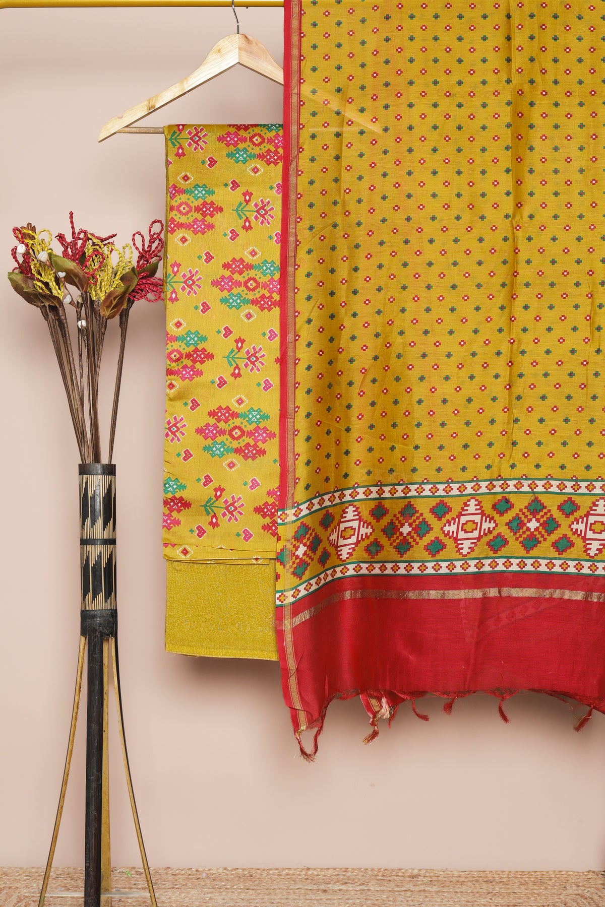 PURE MUL CHANDERI SUIT SET