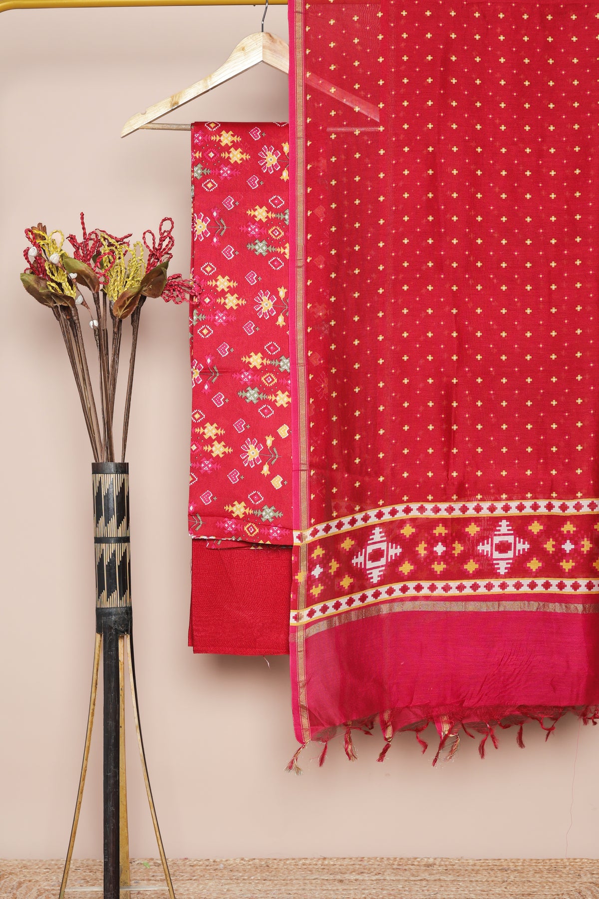 PURE MUL CHANDERI SUIT SET