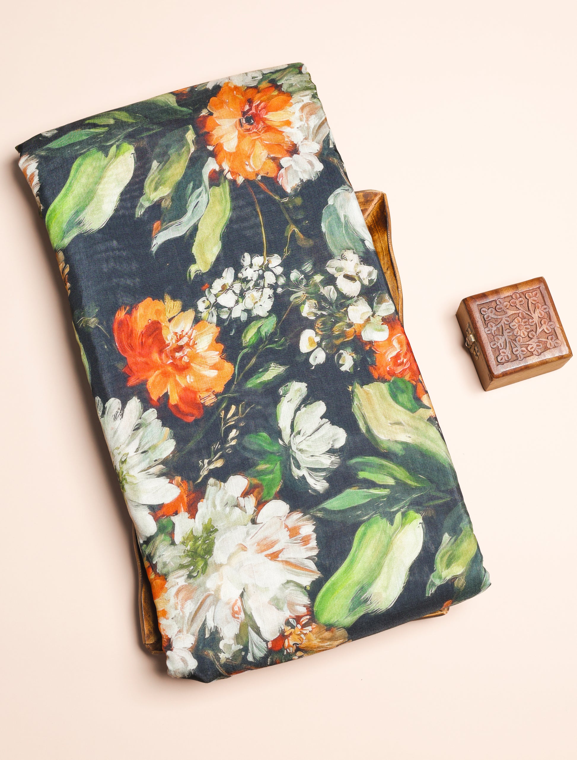 PURE BEMBERG COTTON SILK PRINTED FABRIC