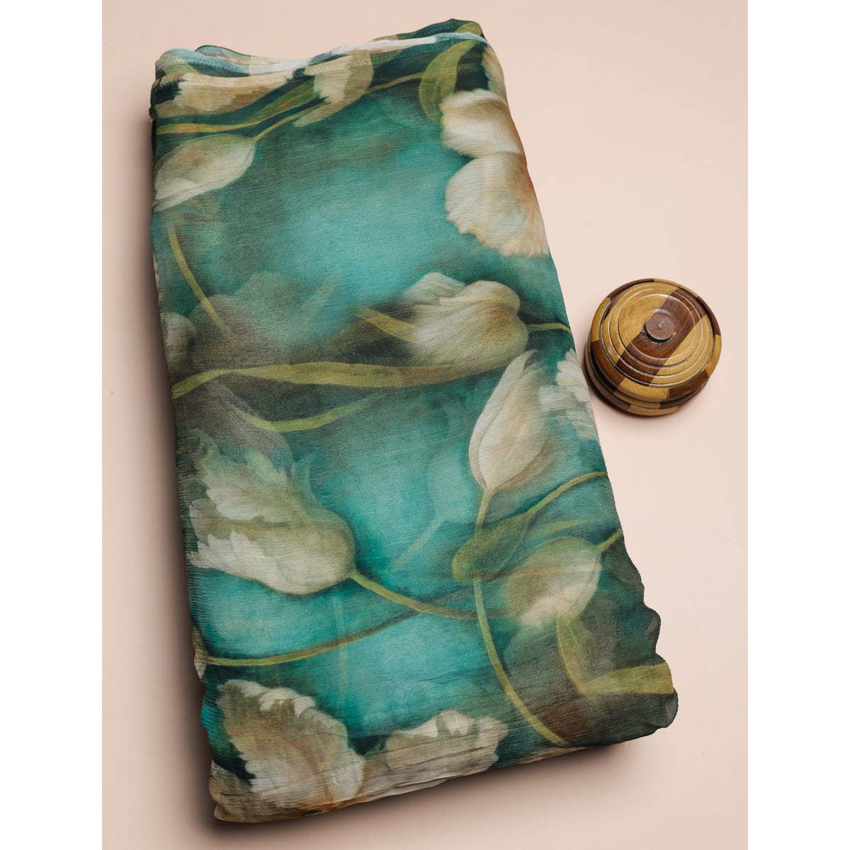 BEMBERG CHIFFON PRINTED FABRIC - PRE-CUT 4 MTRS PIECE