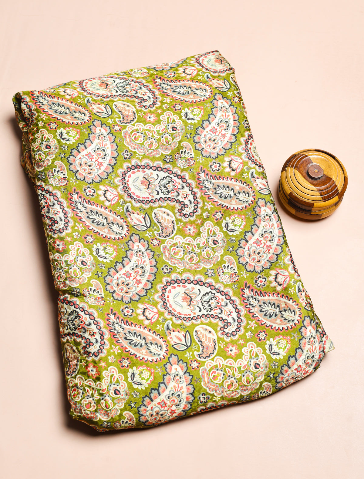 PURE CREPE SILK SELF DESIGN FABRIC - PRE-CUT 4 MTRS PIECE