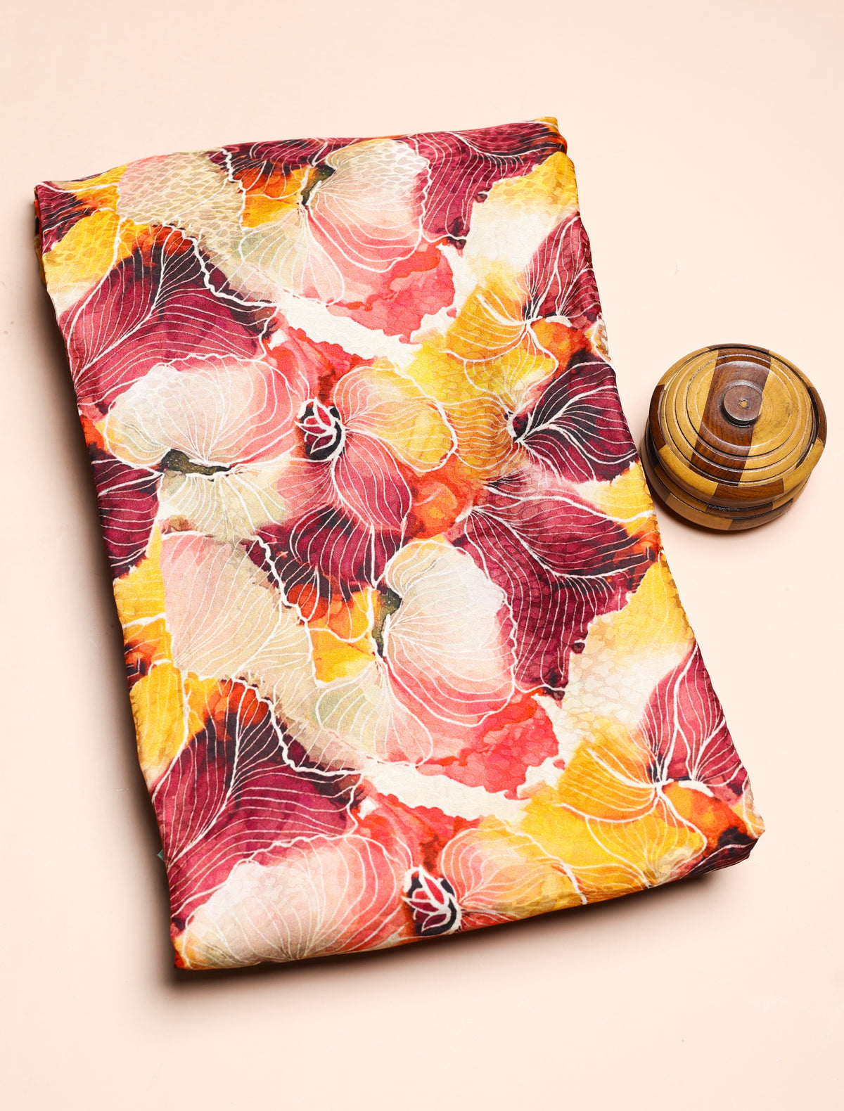 PURE CREPE SILK SELF DESIGN FABRIC - PRE-CUT 4 MTRS PIECE