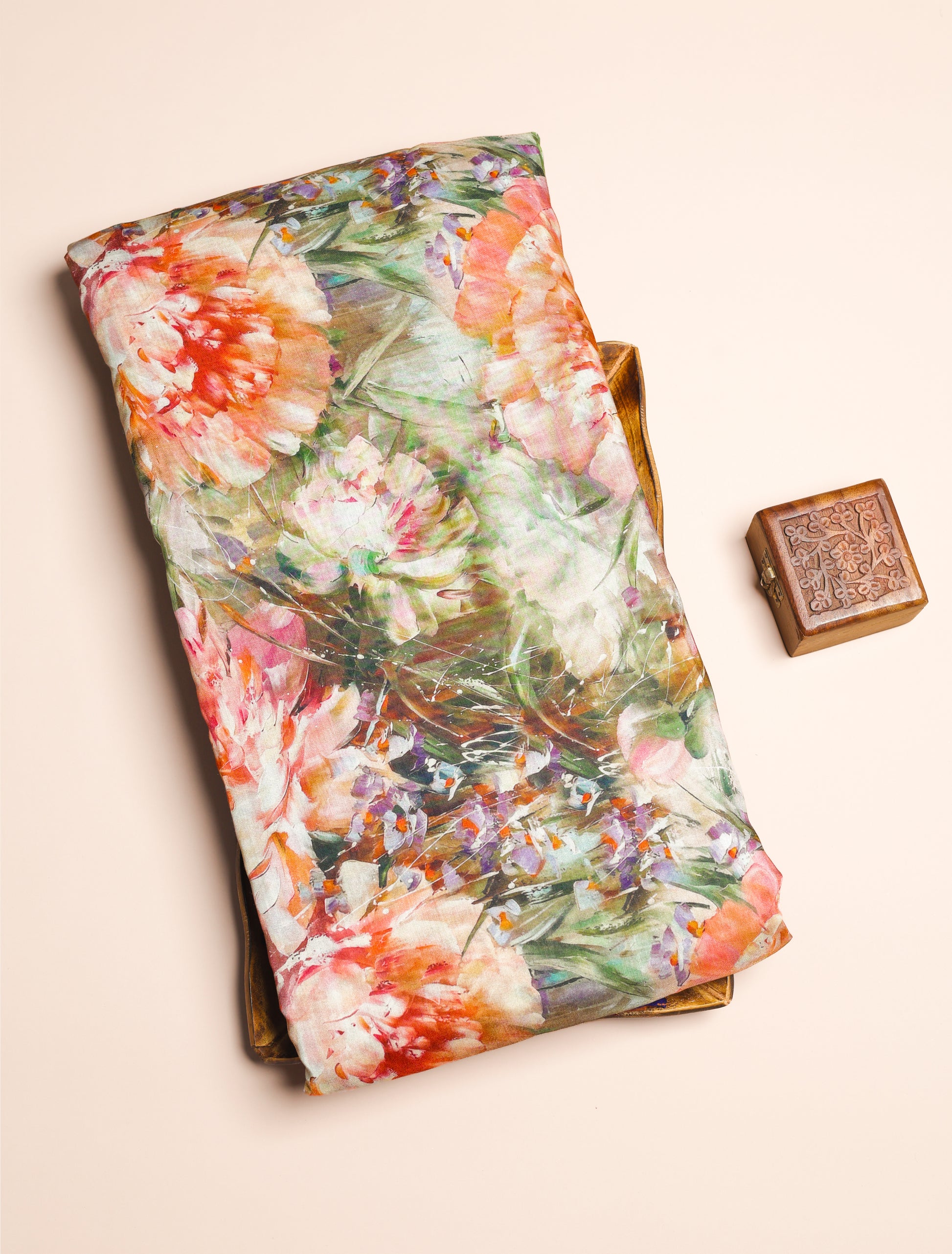 PURE BEMBERG COTTON SILK PRINTED FABRIC
