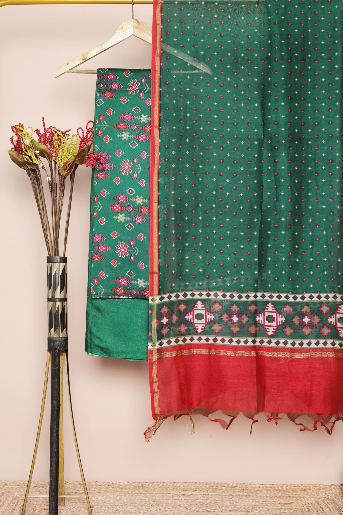 PURE MUL CHANDERI SUIT SET