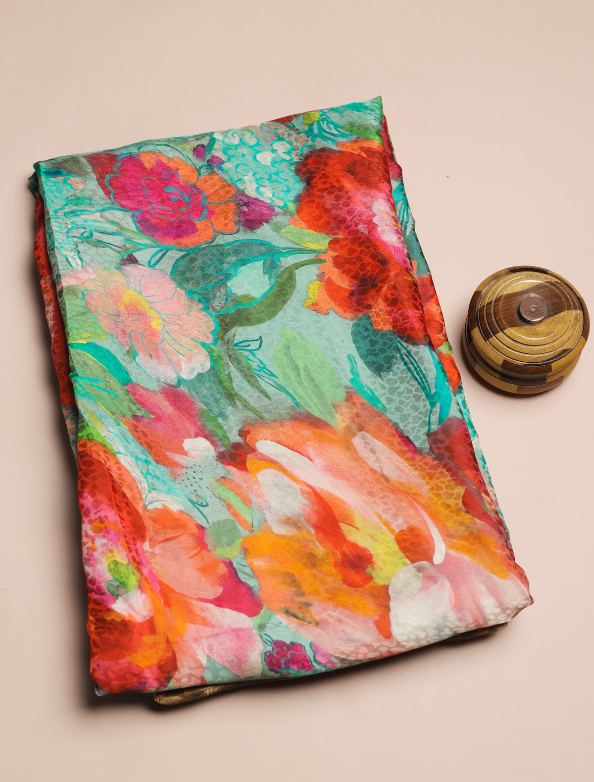 PURE CREPE SILK SELF DESIGN FABRIC - PRE-CUT 4 MTRS PIECE