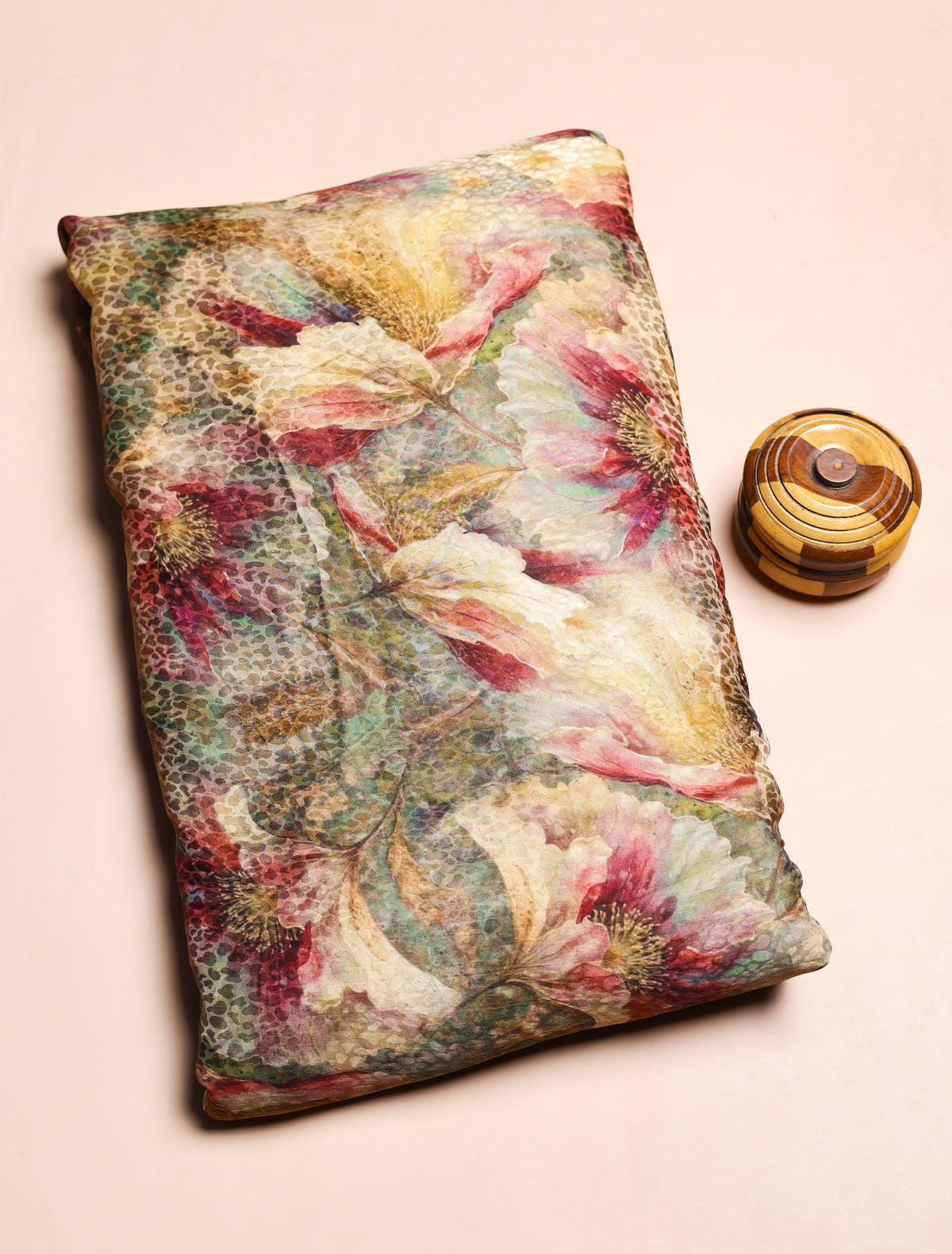 PURE CREPE SILK SELF DESIGN FABRIC - PRE-CUT 4 MTRS PIECE