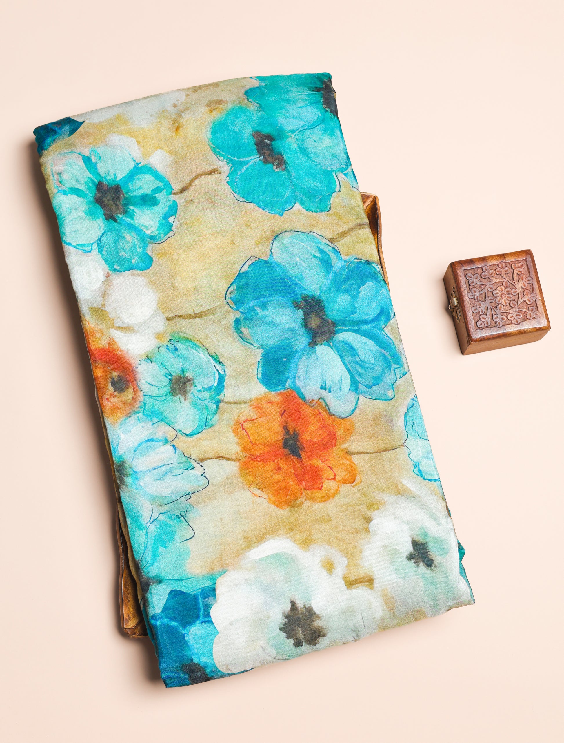 PURE BEMBERG COTTON SILK PRINTED FABRIC