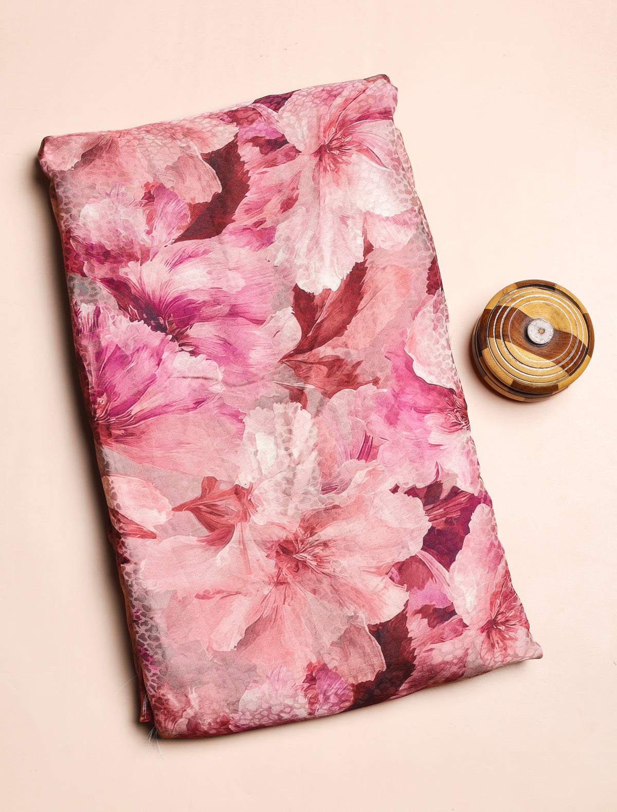 PURE CREPE SILK SELF DESIGN FABRIC - PRE-CUT 4 MTRS PIECE