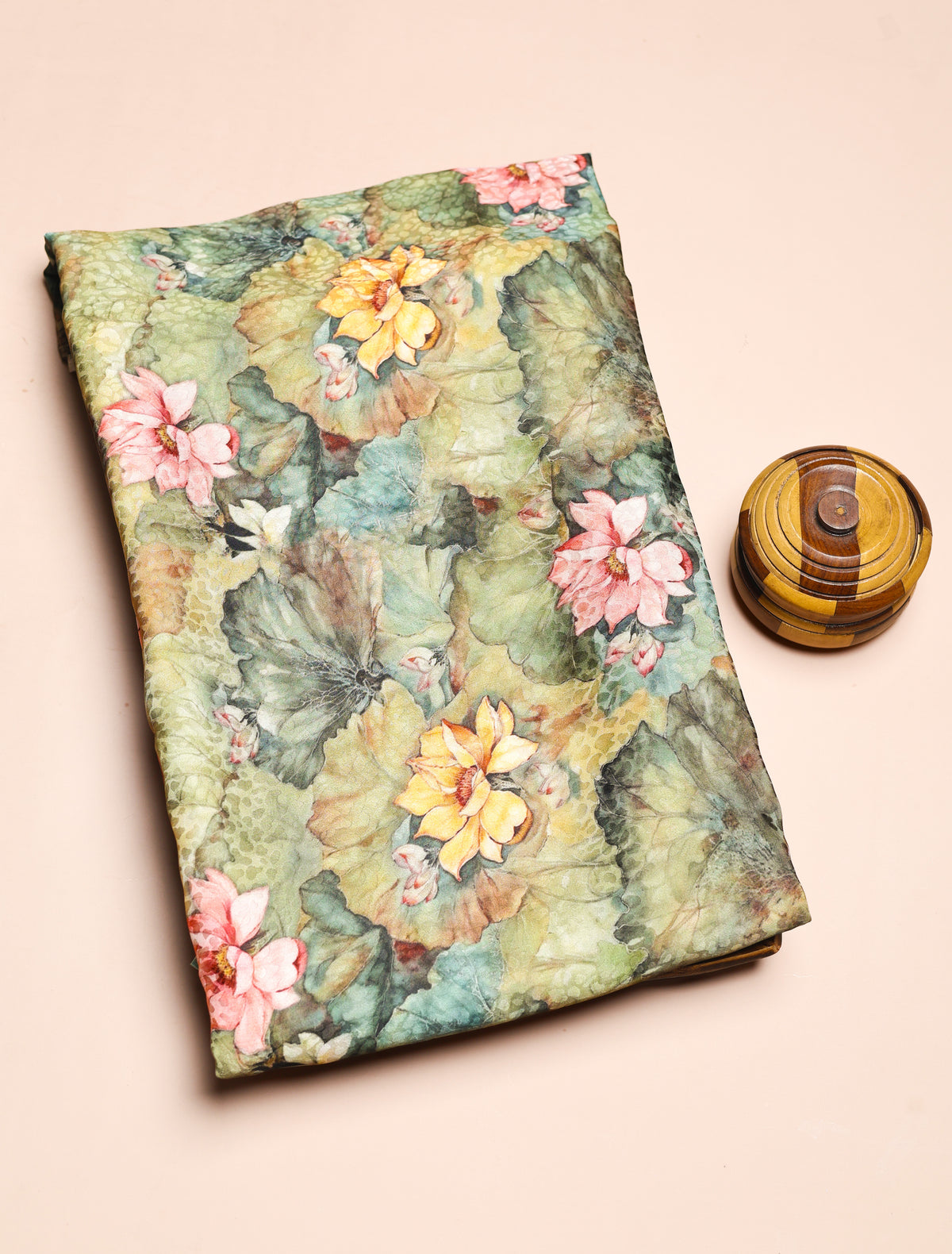PURE CREPE SILK SELF DESIGN FABRIC - PRE-CUT 4 MTRS PIECE