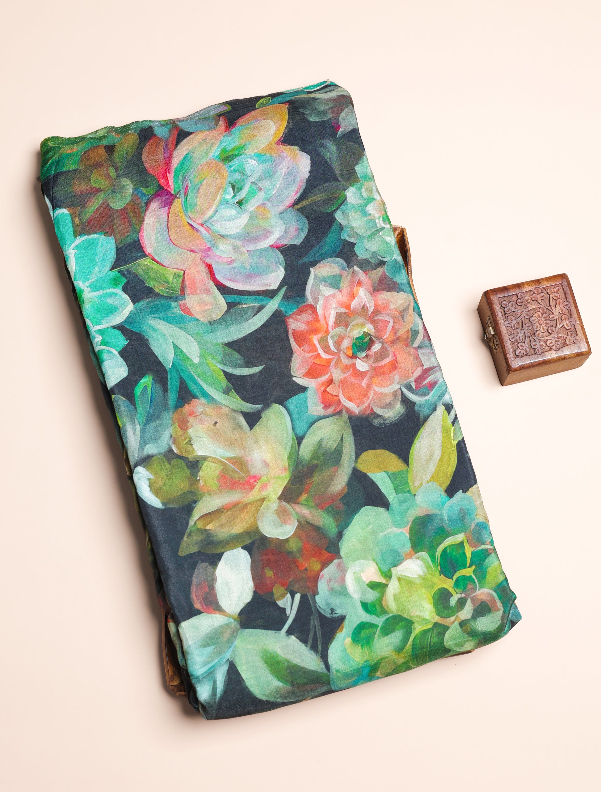 PURE BEMBERG COTTON SILK PRINTED FABRIC