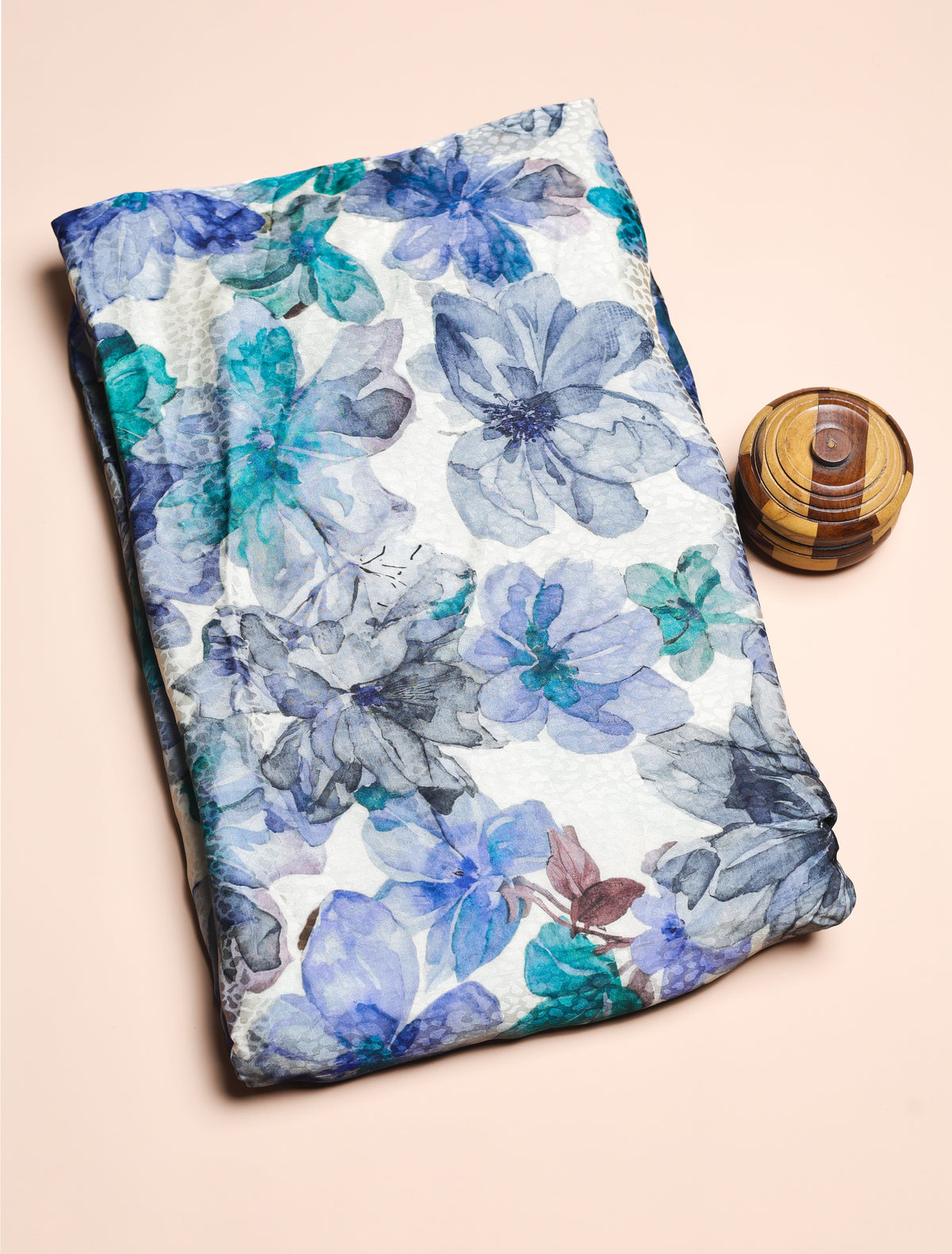 PURE CREPE SILK SELF DESIGN FABRIC - PRE-CUT 4 MTRS PIECE