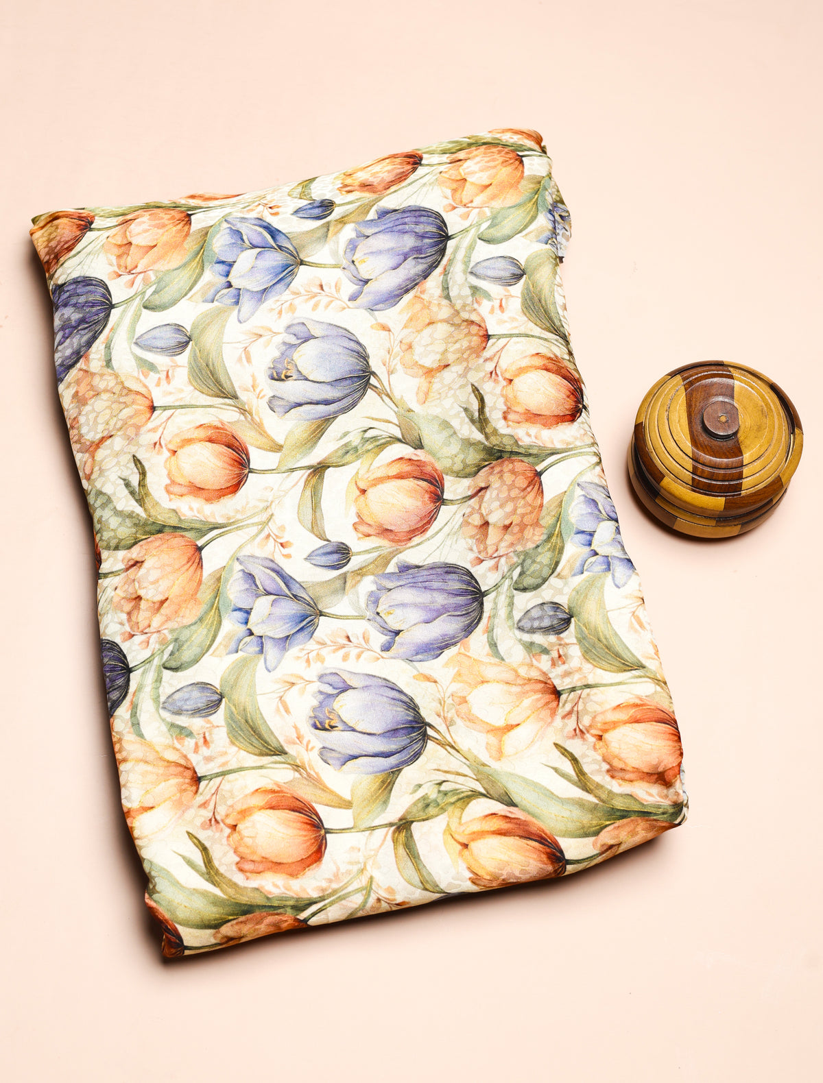 PURE CREPE SILK SELF DESIGN FABRIC - PRE-CUT 4 MTRS PIECE