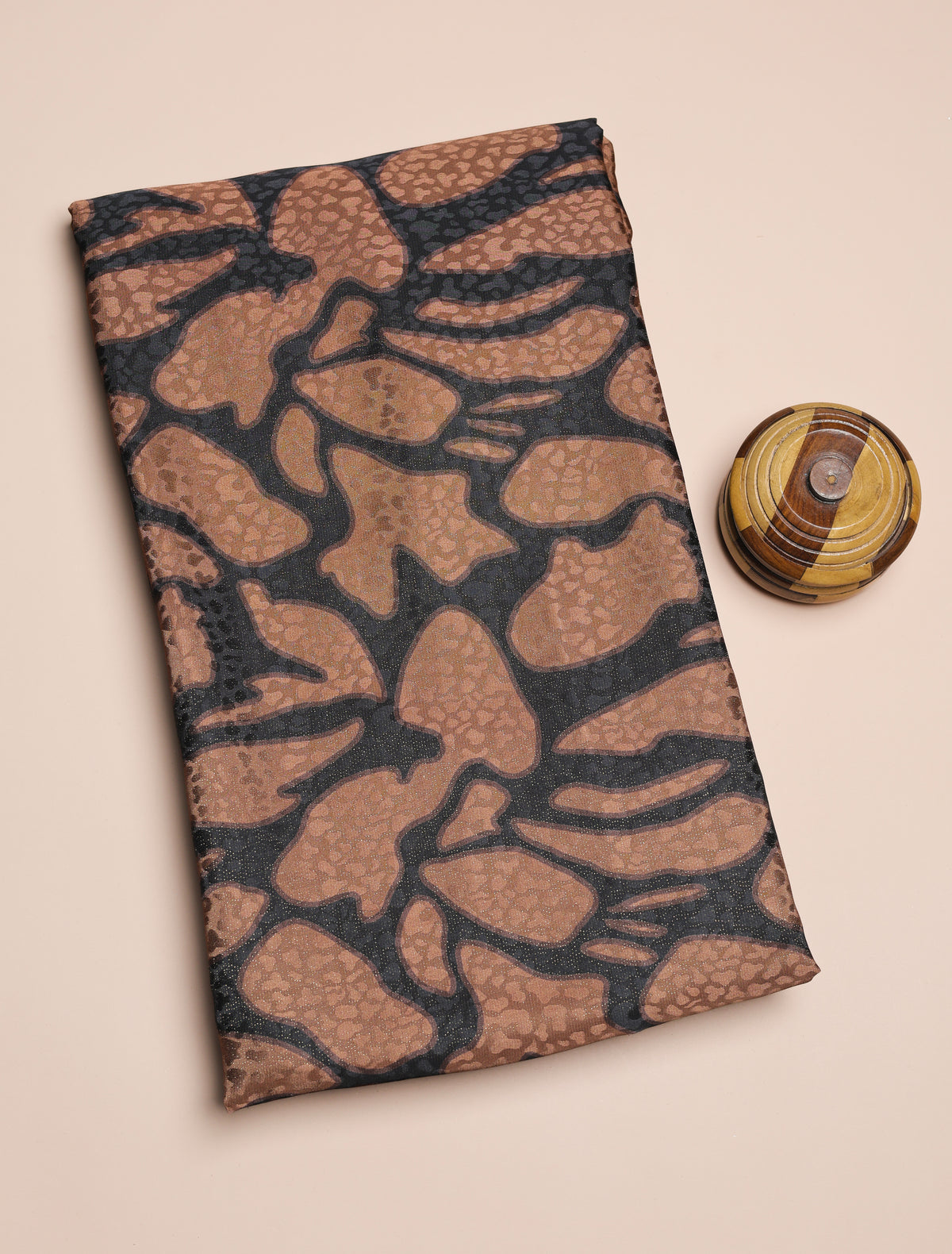 PURE CREPE SILK SELF DESIGN FABRIC - PRE-CUT 4 MTRS PIECE