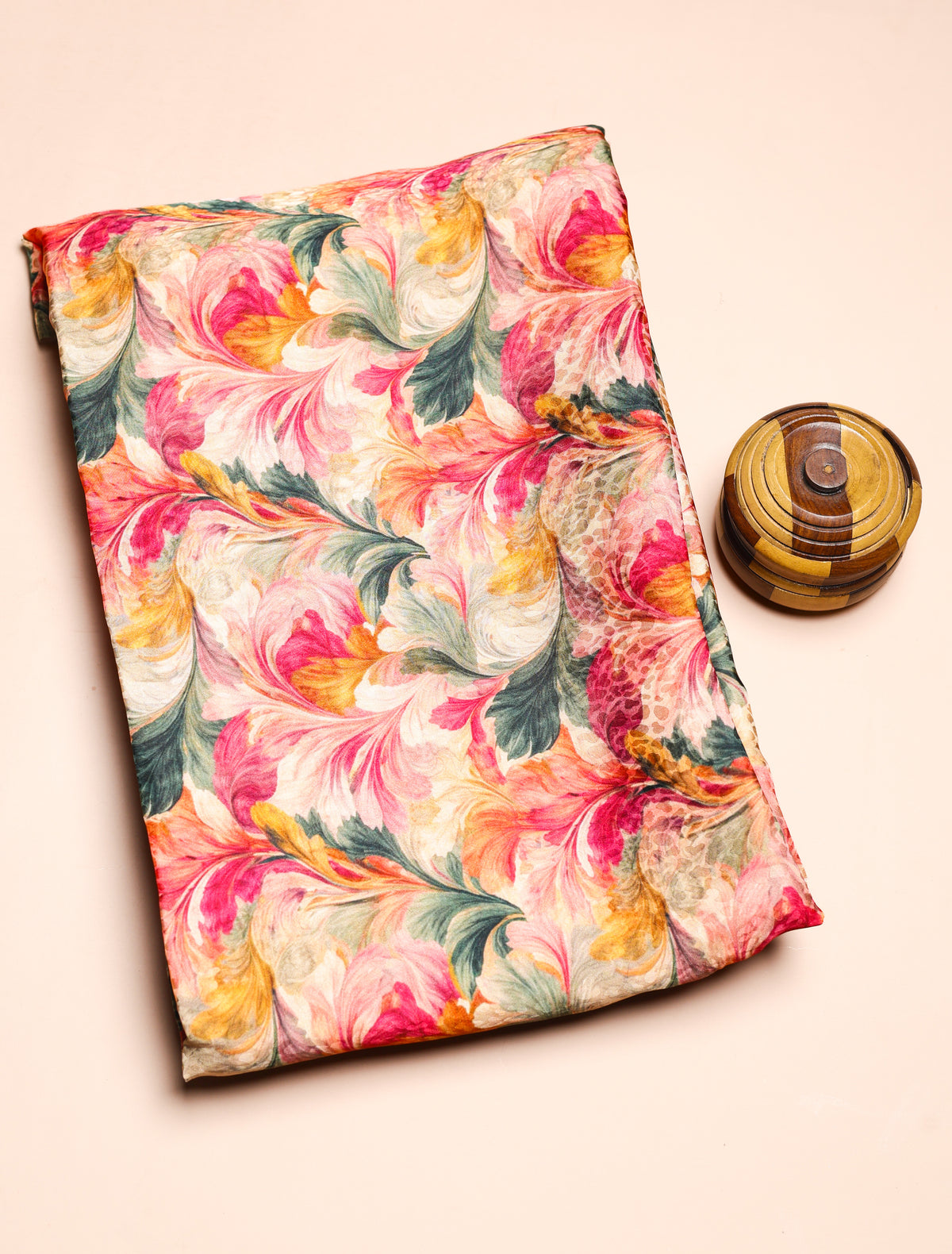 PURE CREPE SILK SELF DESIGN FABRIC - PRE-CUT 4 MTRS PIECE