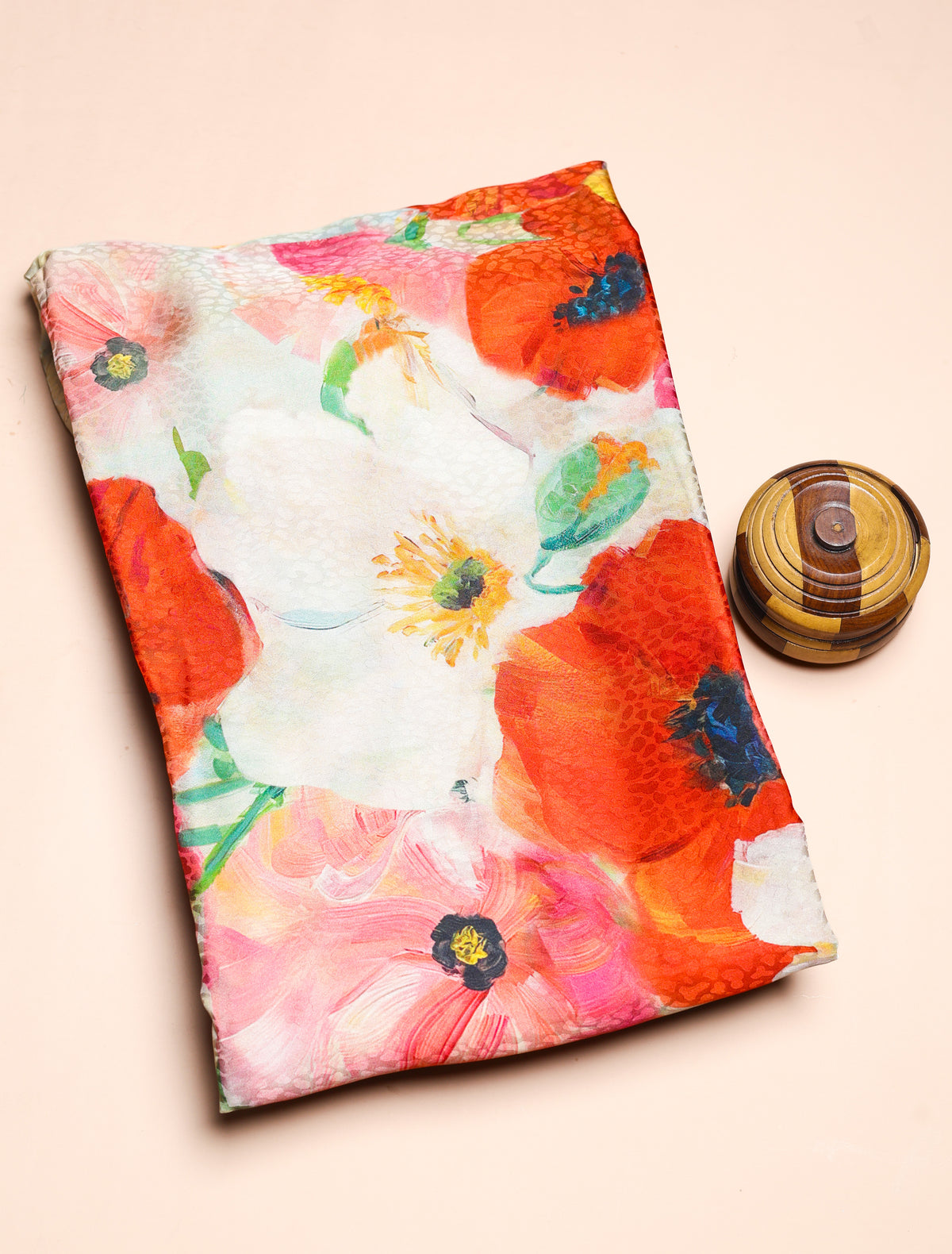 PURE CREPE SILK SELF DESIGN FABRIC - PRE-CUT 4 MTRS PIECE