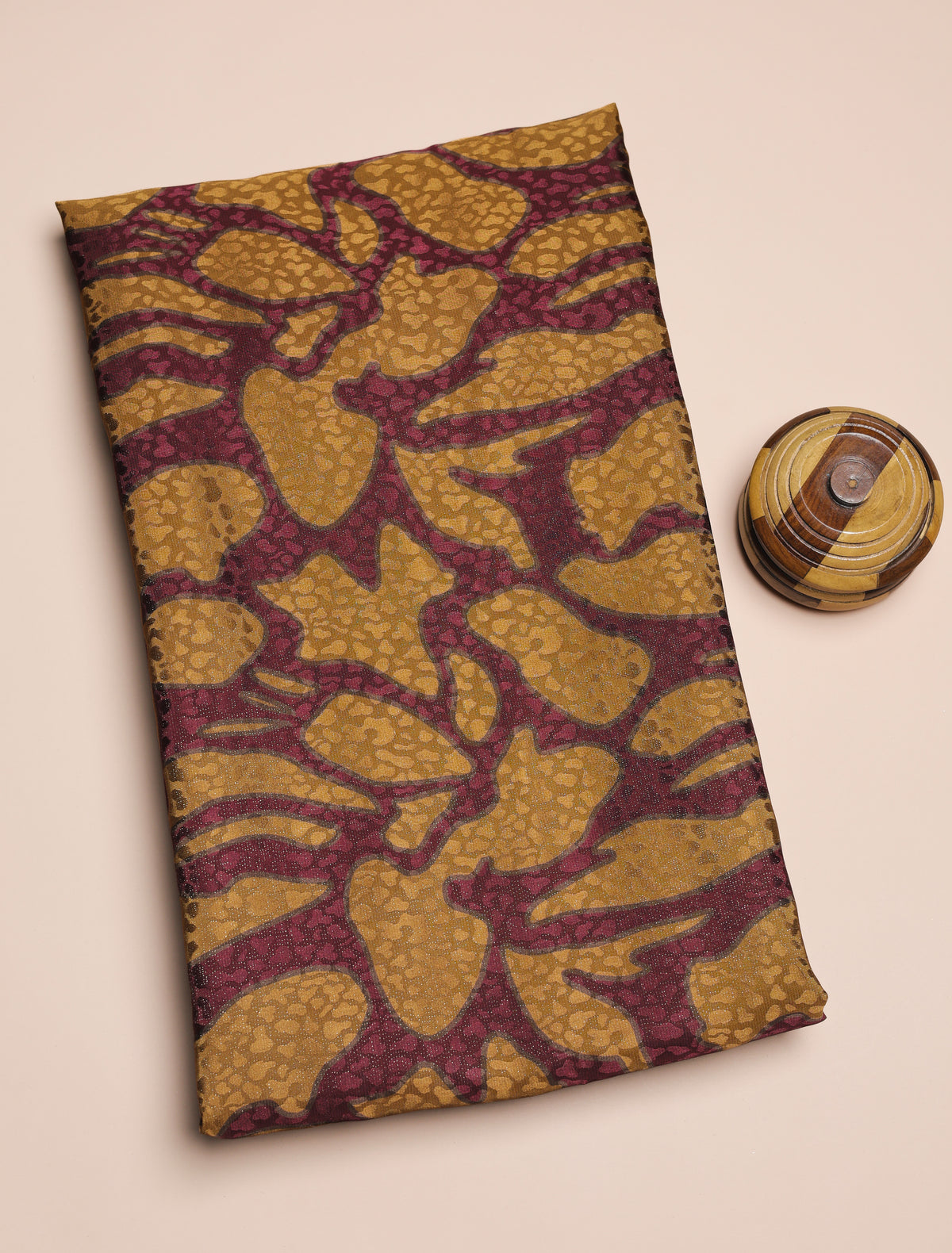 PURE CREPE SILK SELF DESIGN FABRIC - PRE-CUT 4 MTRS PIECE