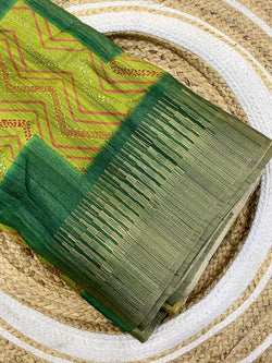 Temple border tussar fabric