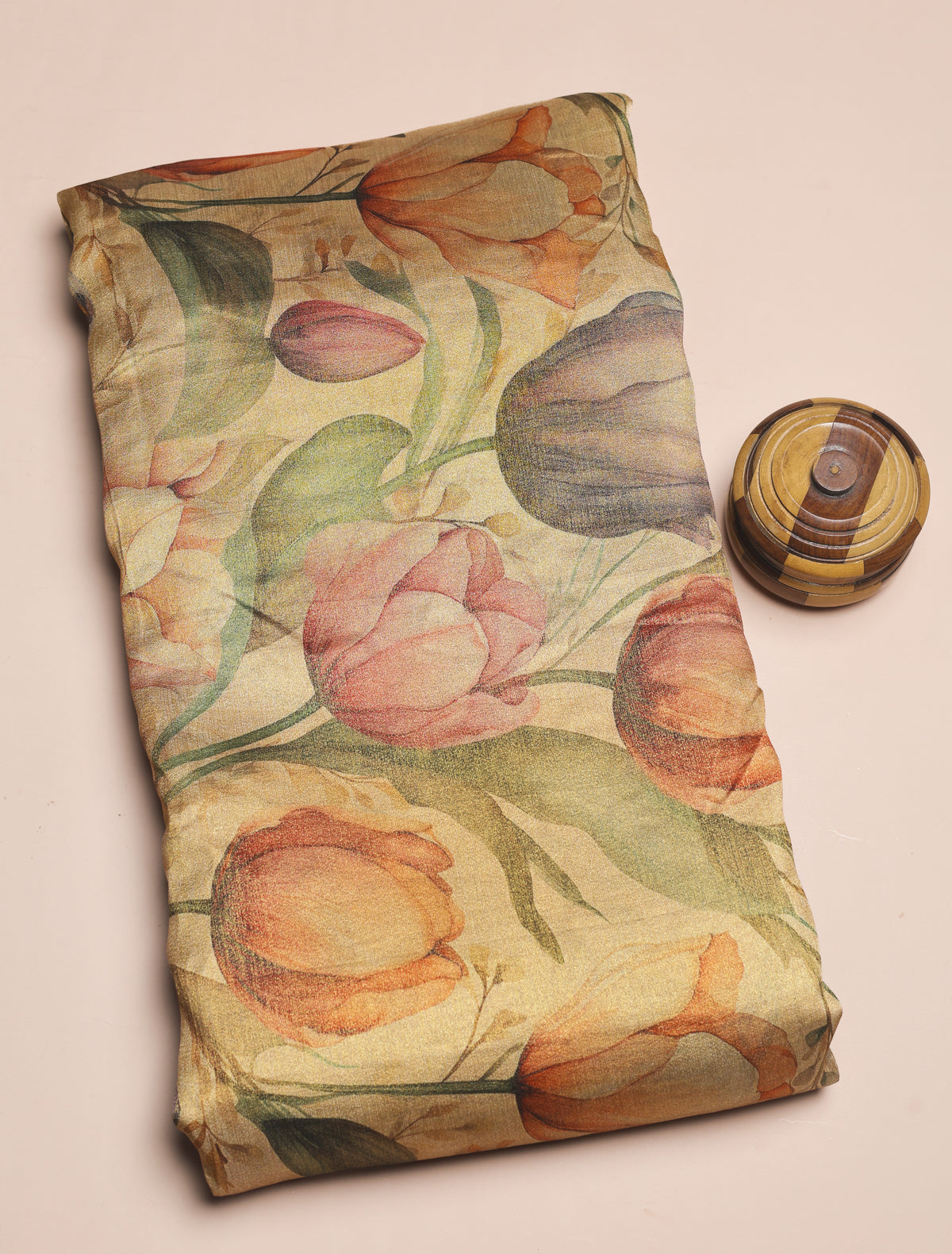 BEMBERG TISSUE SILK PRINTED FABRIC - PRE-CUT 4 MTRS PIECE