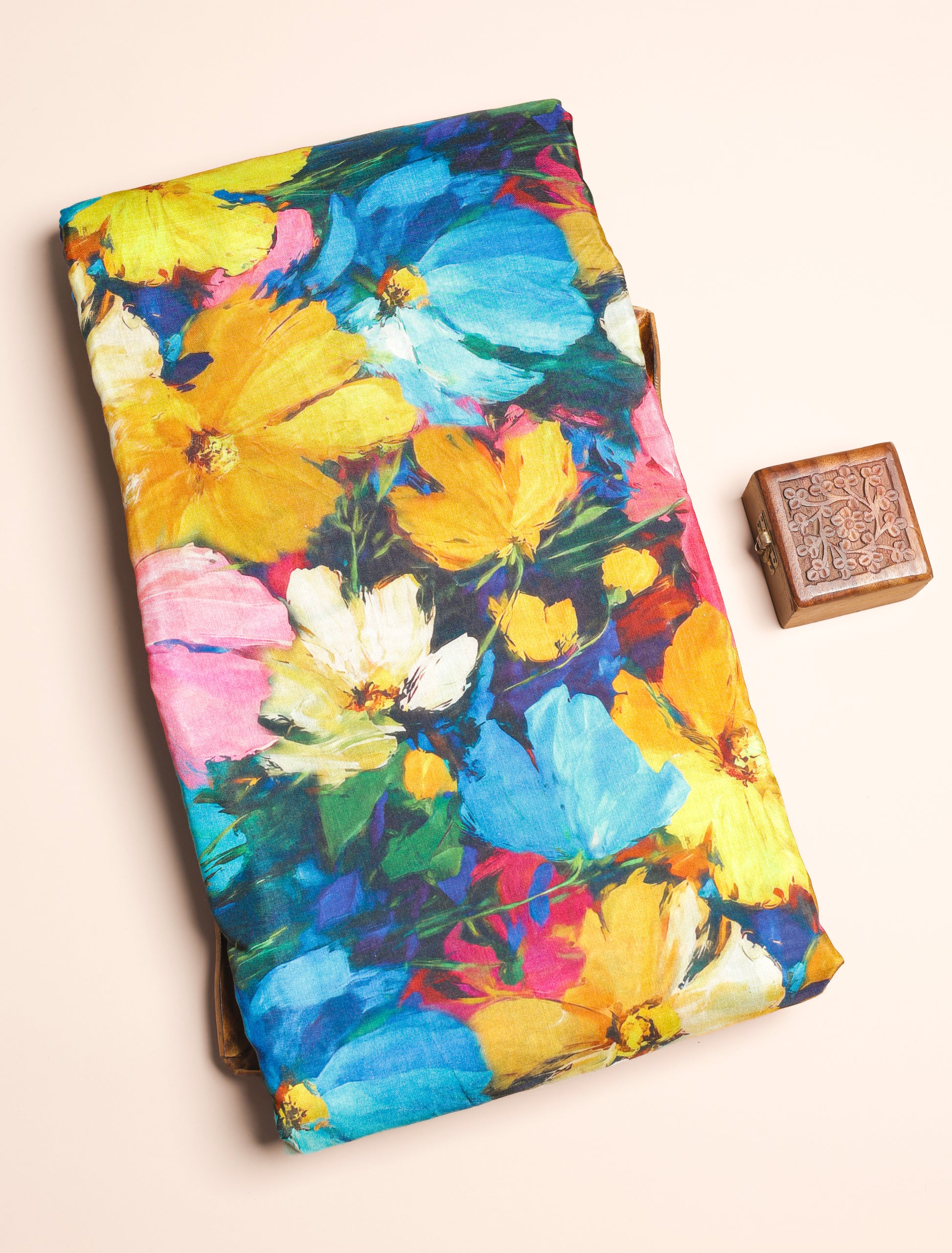 PURE BEMBERG COTTON SILK PRINTED FABRIC