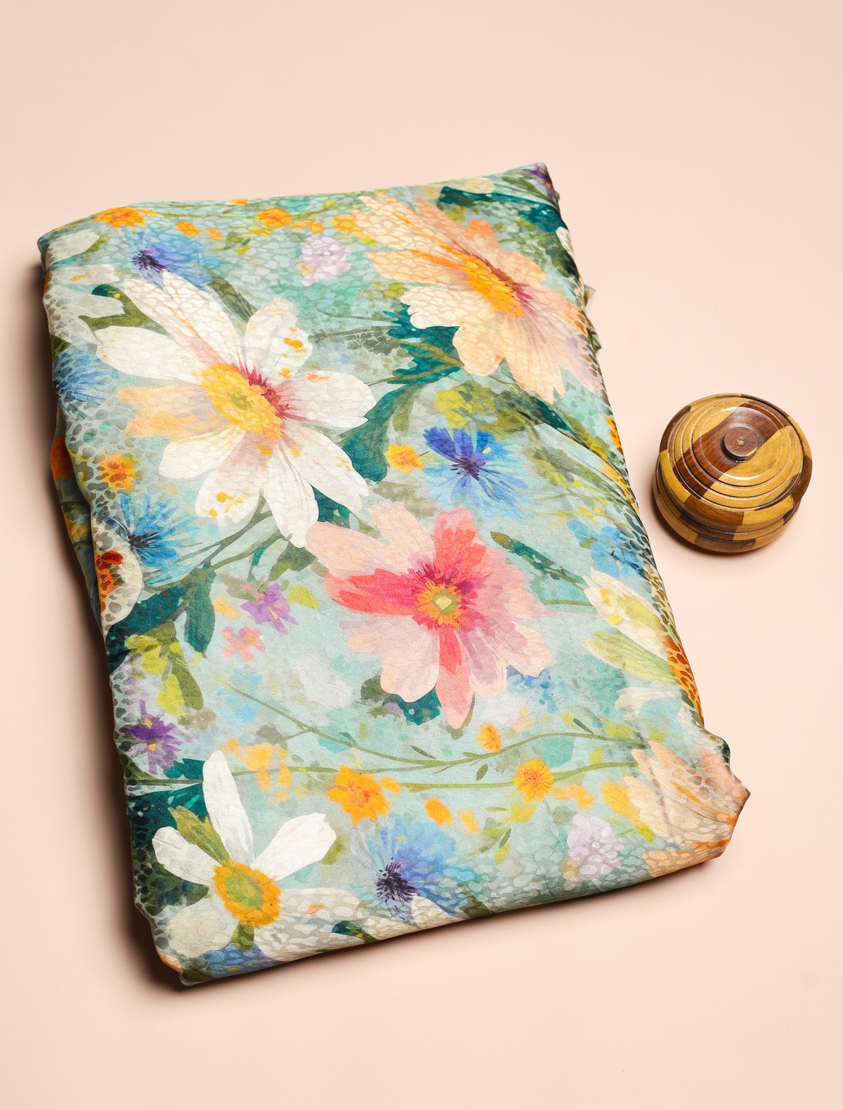 PURE CREPE SILK SELF DESIGN FABRIC - PRE-CUT 4 MTRS PIECE