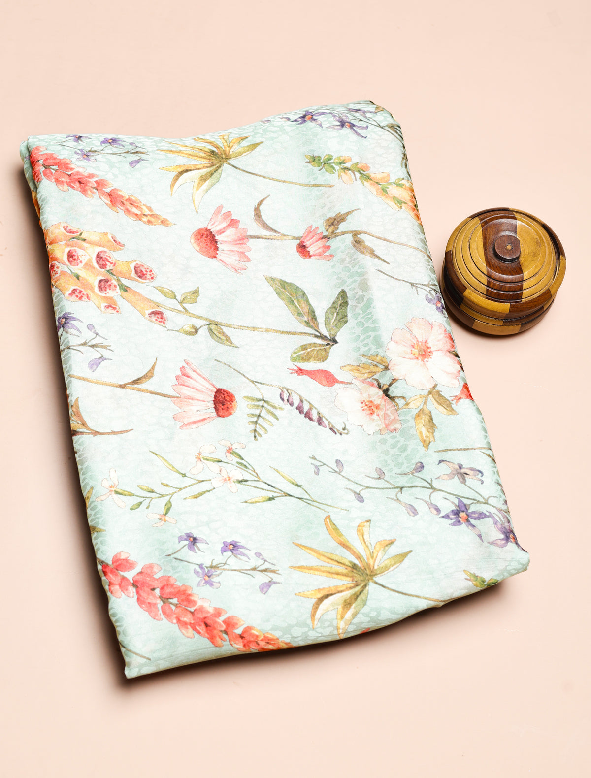 PURE CREPE SILK SELF DESIGN FABRIC - PRE-CUT 4 MTRS PIECE