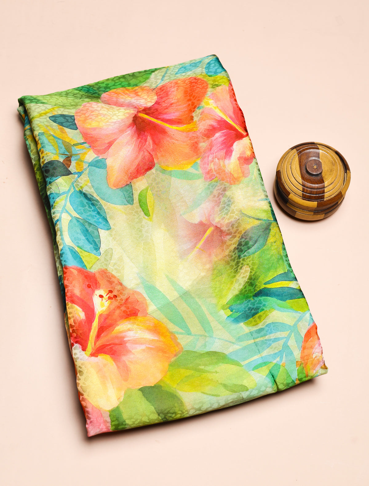 PURE CREPE SILK SELF DESIGN FABRIC - PRE-CUT 4 MTRS PIECE