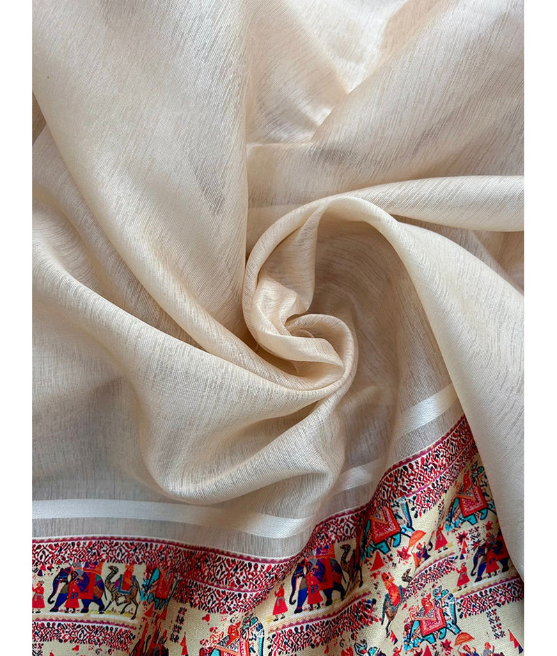 Soft silk border fabric