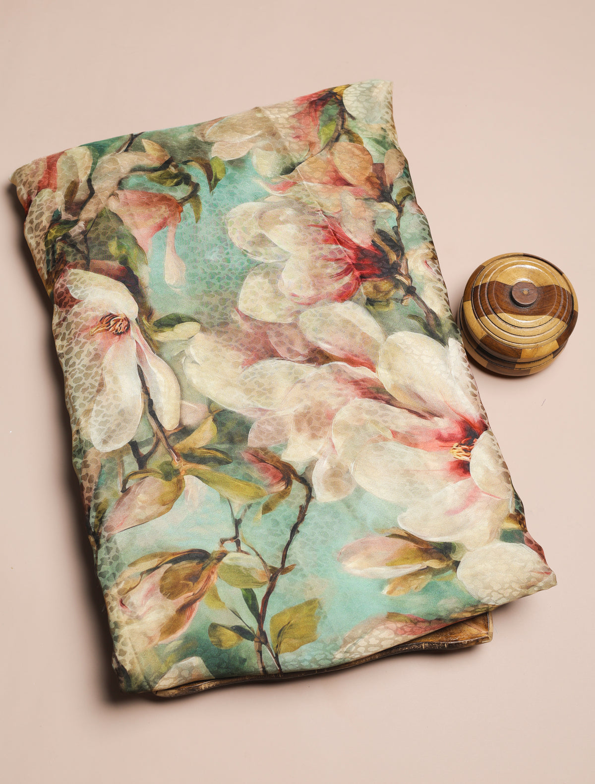 PURE CREPE SILK SELF DESIGN FABRIC - PRE-CUT 4 MTRS PIECE