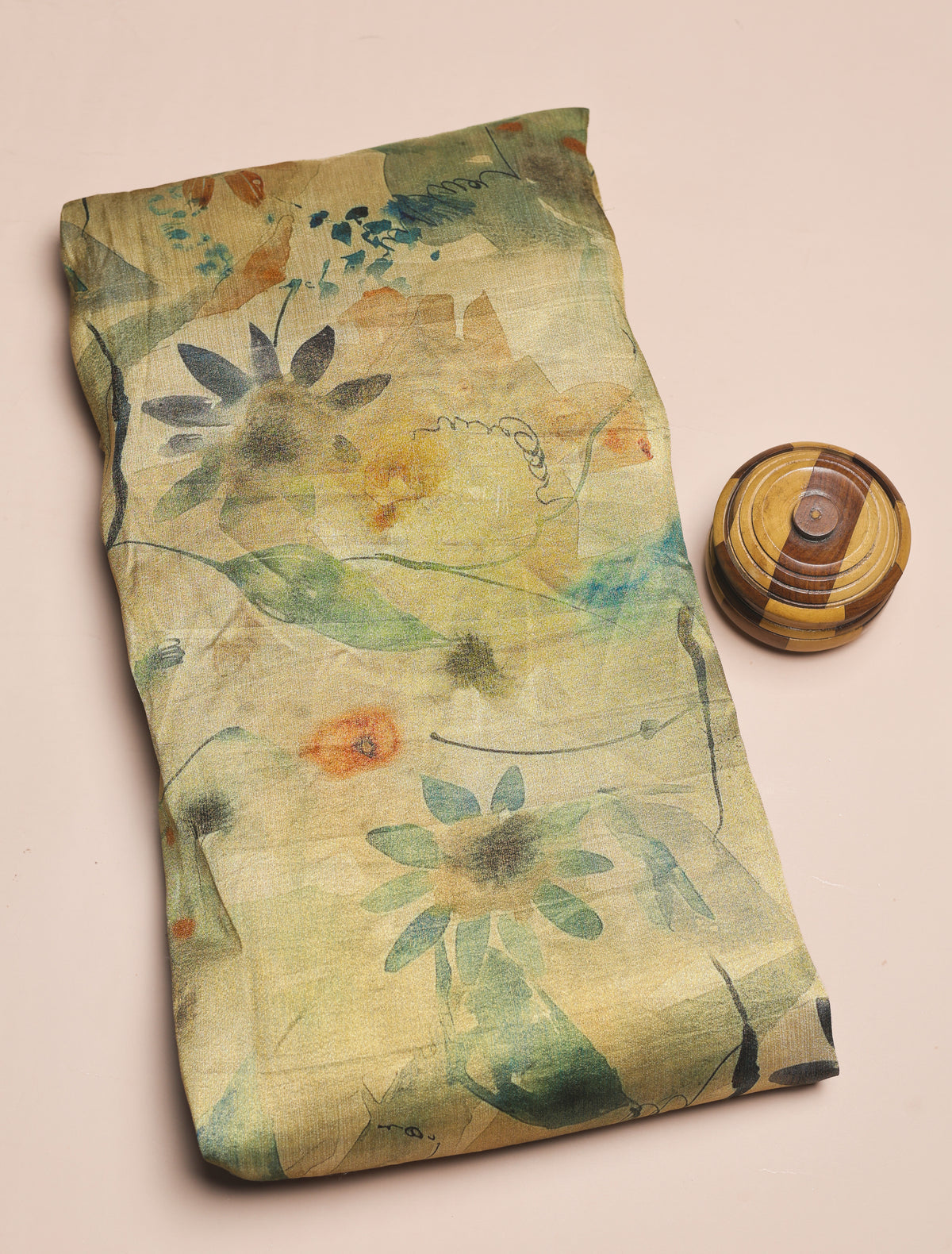 BEMBERG TISSUE SILK PRINTED FABRIC - PRE-CUT 4 MTRS PIECE