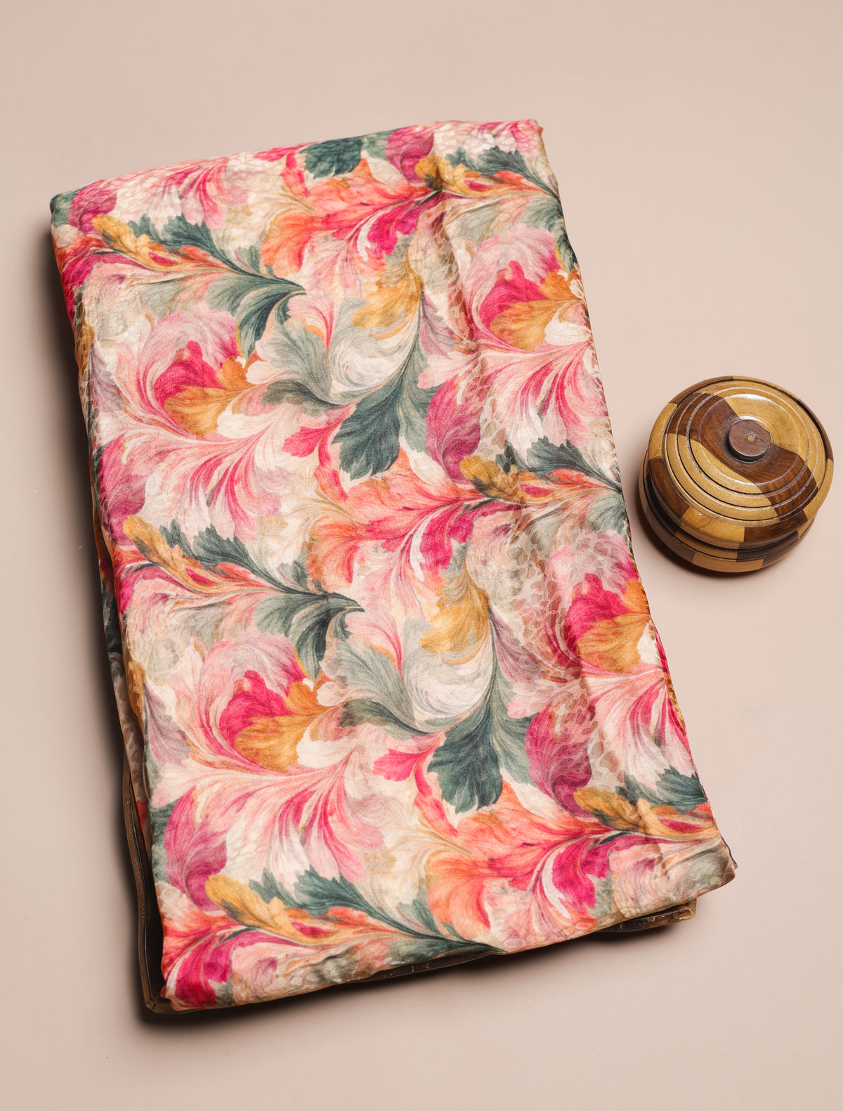 PURE CREPE SILK SELF DESIGN FABRIC - PRE-CUT 4 MTRS PIECE
