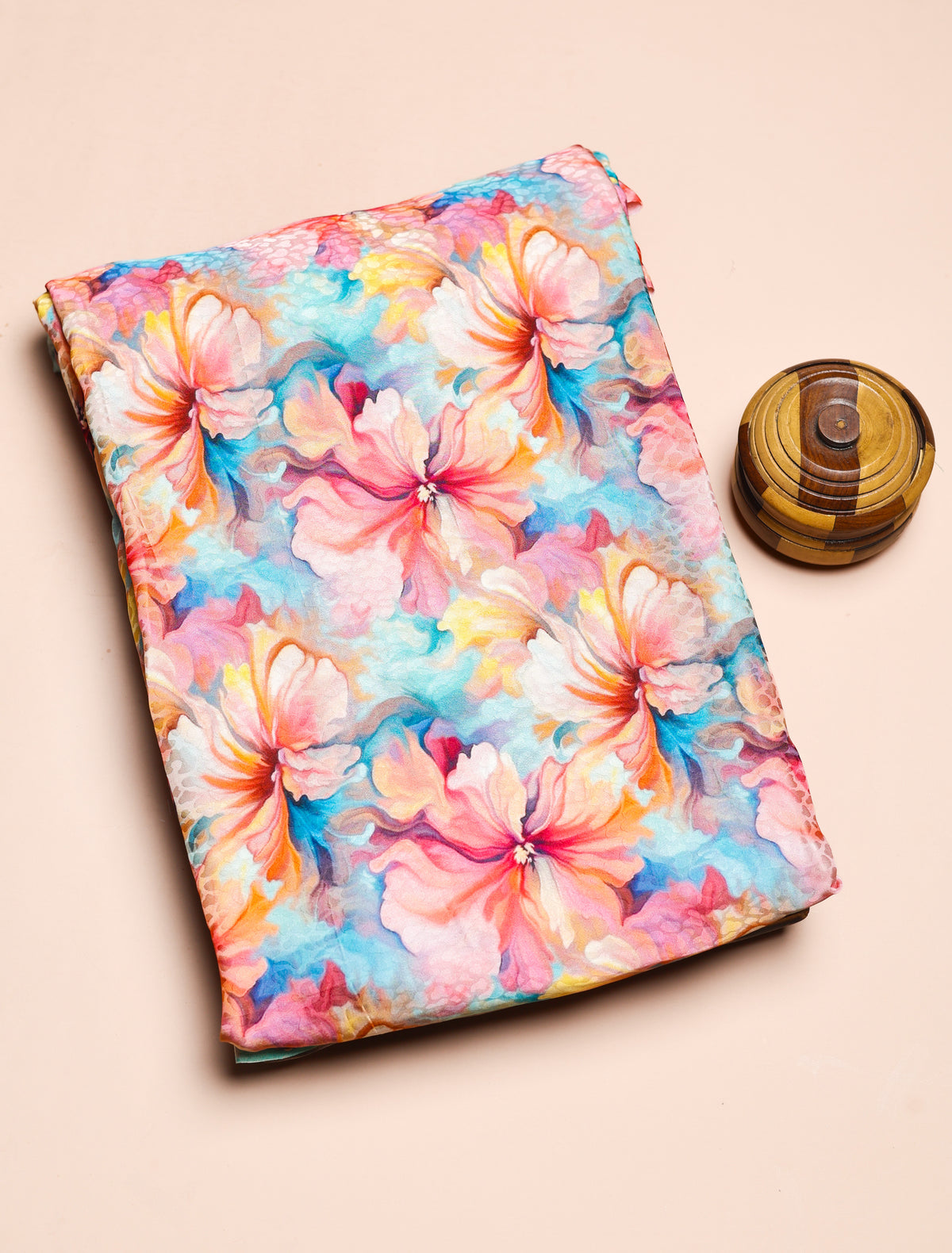 PURE CREPE SILK SELF DESIGN FABRIC - PRE-CUT 4 MTRS PIECE