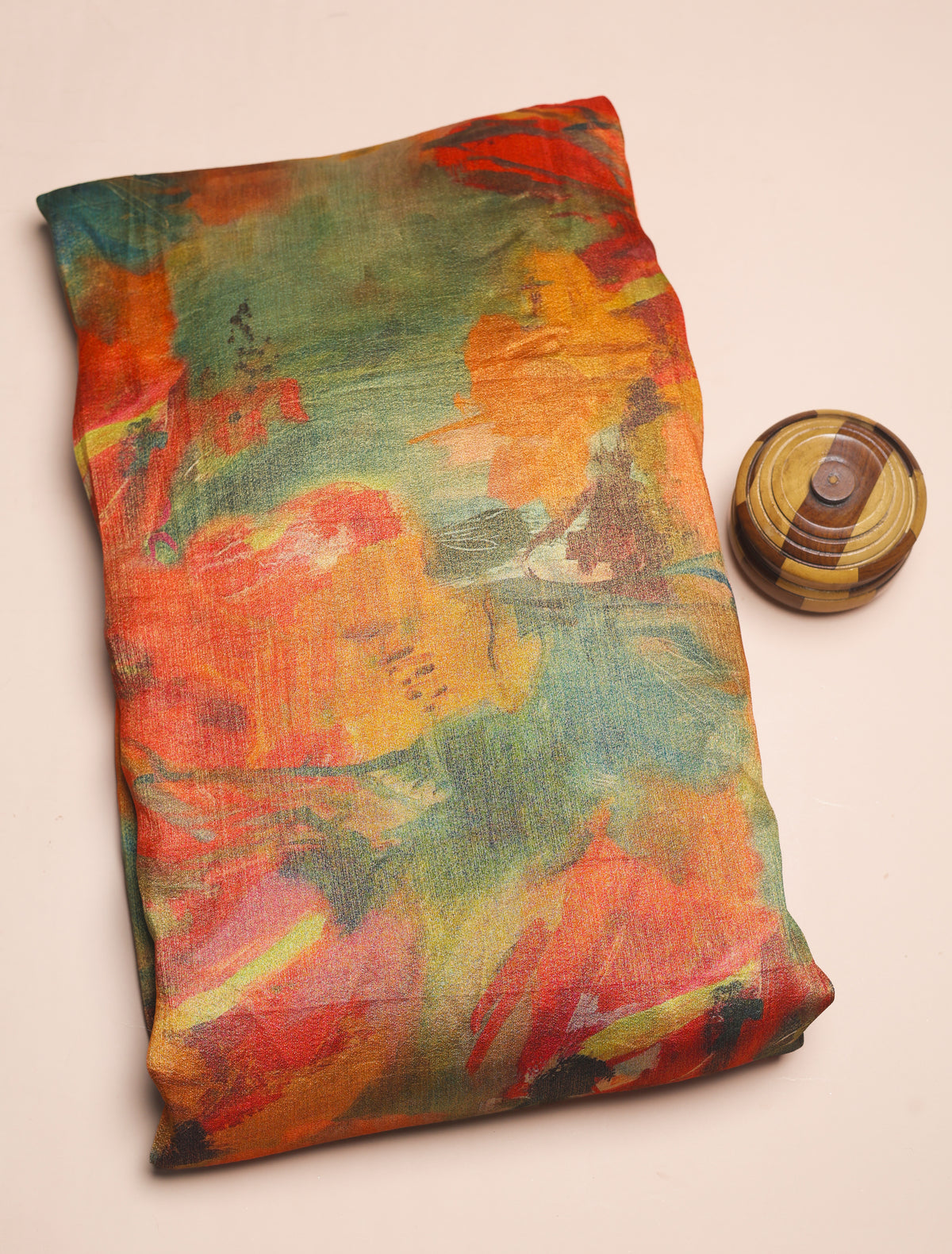 BEMBERG TISSUE SILK PRINTED FABRIC - PRE-CUT 4 MTRS PIECE
