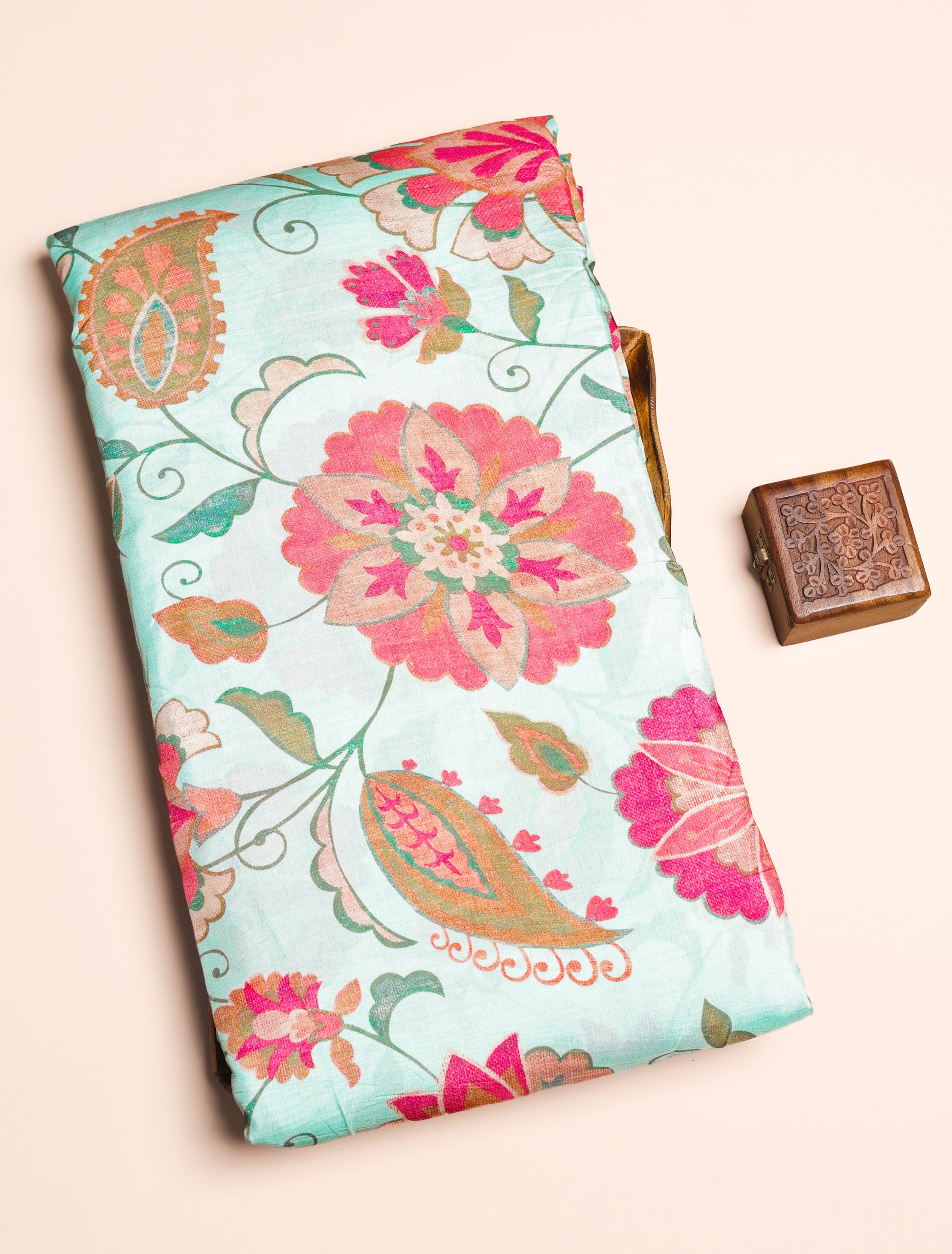 PURE BEMBERG COTTON SILK PRINTED FABRIC