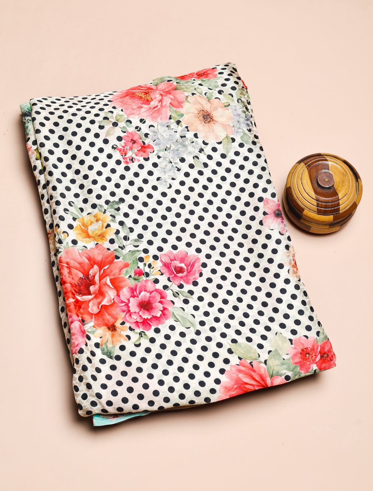 PURE CREPE SILK SELF DESIGN FABRIC - PRE-CUT 4 MTRS PIECE