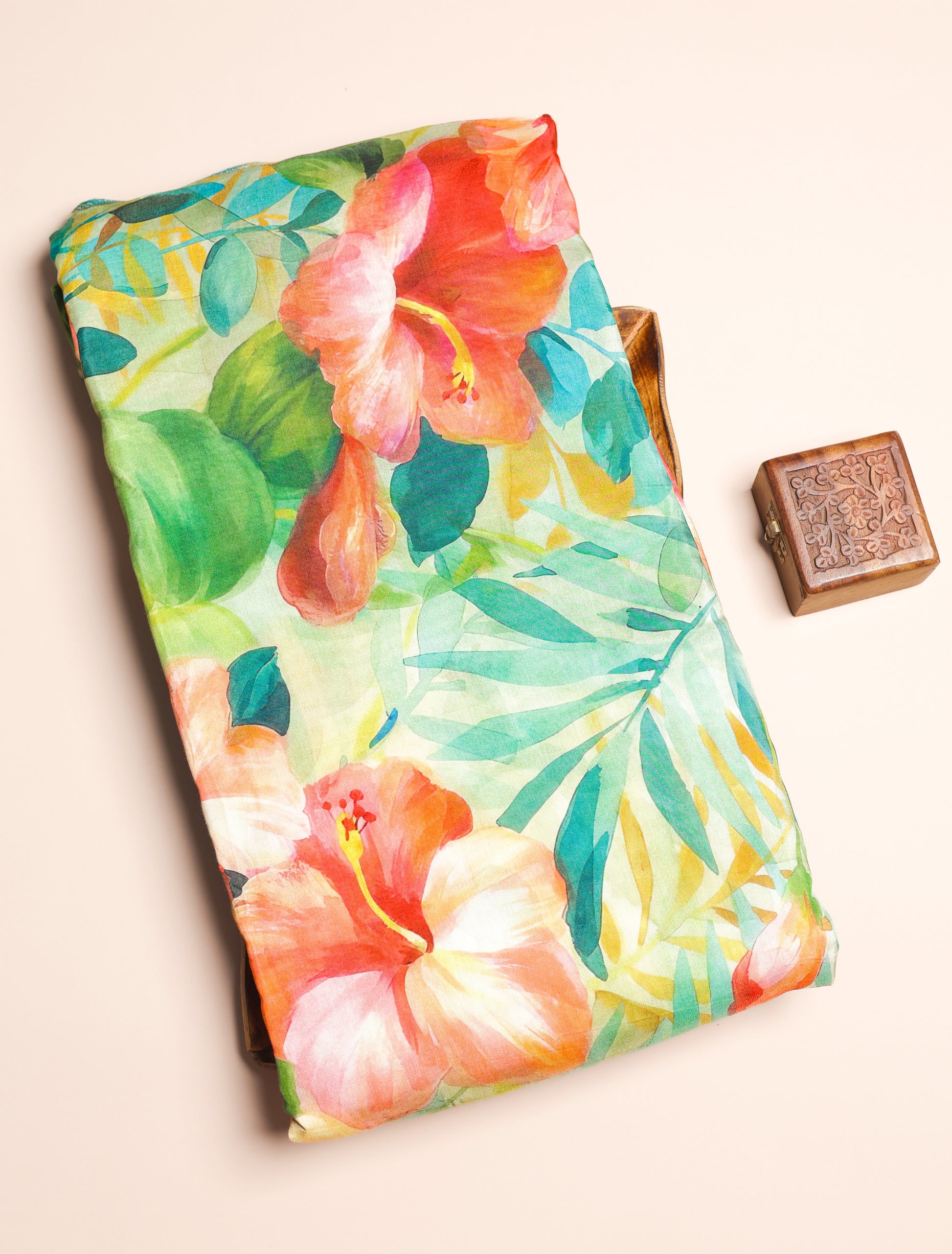 PURE BEMBERG COTTON SILK PRINTED FABRIC