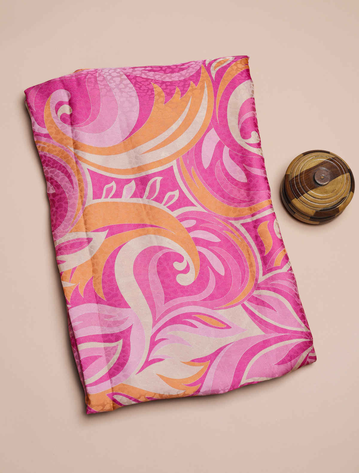 PURE CREPE SILK SELF DESIGN FABRIC - PRE-CUT 4 MTRS PIECE