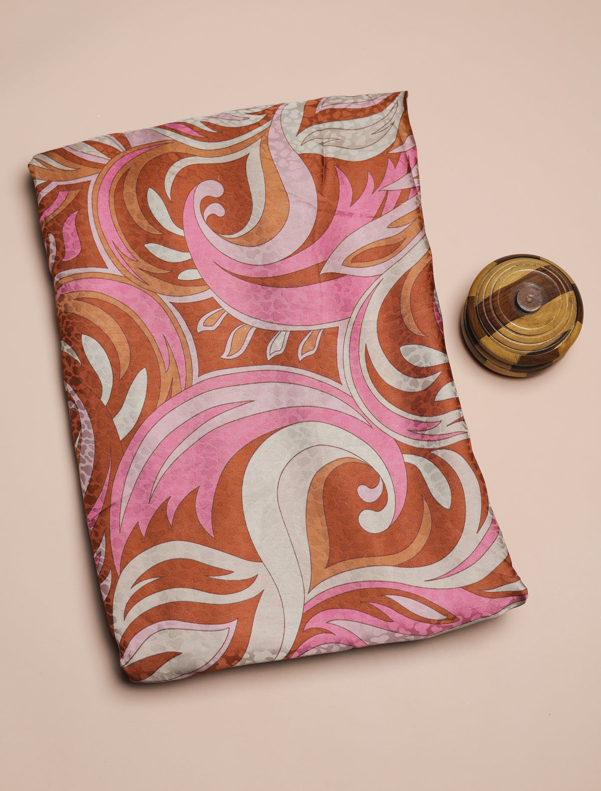 PURE CREPE SILK SELF DESIGN FABRIC - PRE-CUT 4 MTRS PIECE