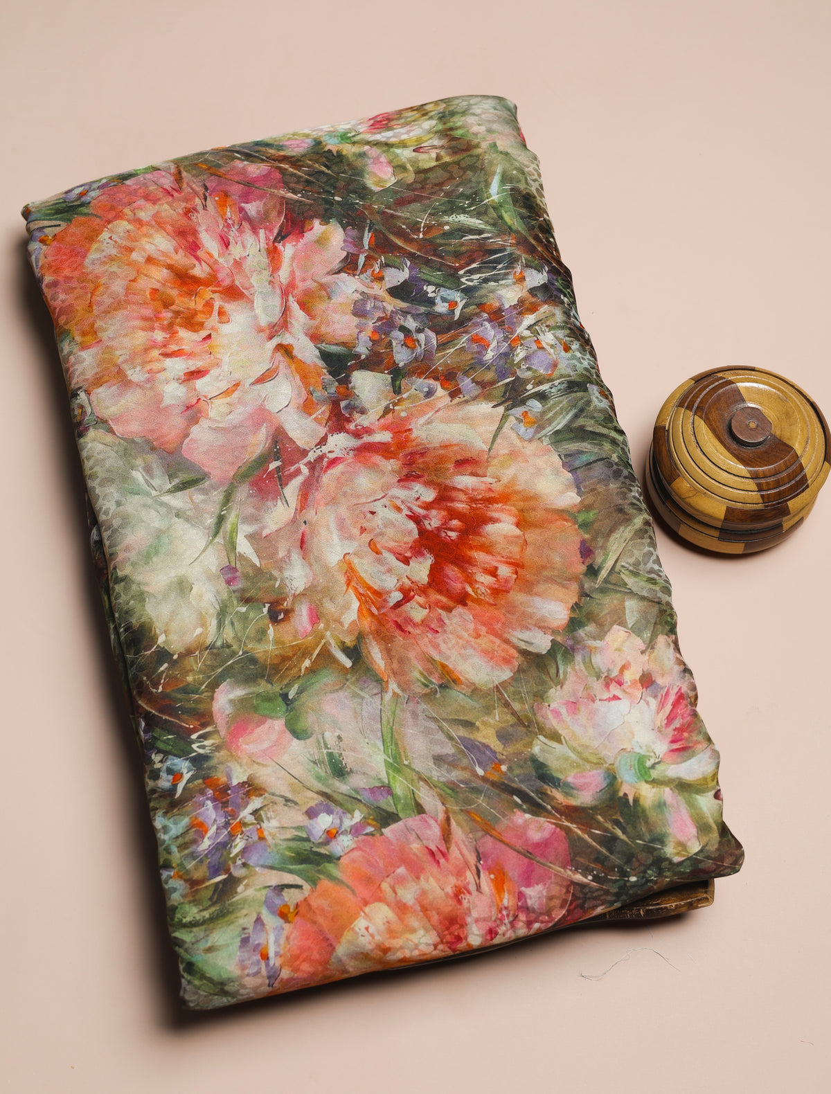 PURE CREPE SILK SELF DESIGN FABRIC - PRE-CUT 4 MTRS PIECE