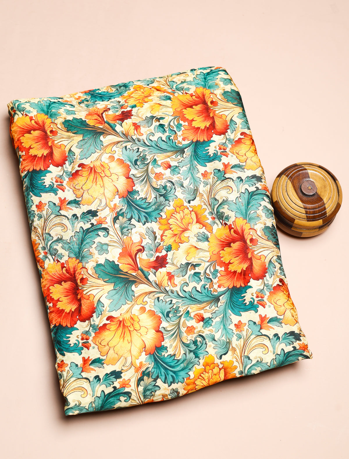 PURE CREPE SILK SELF DESIGN FABRIC - PRE-CUT 4 MTRS PIECE