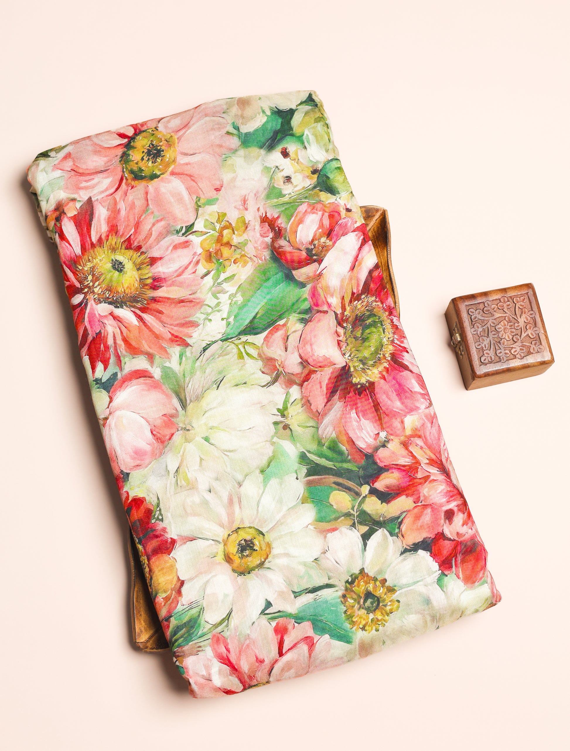 PURE BEMBERG COTTON SILK PRINTED FABRIC