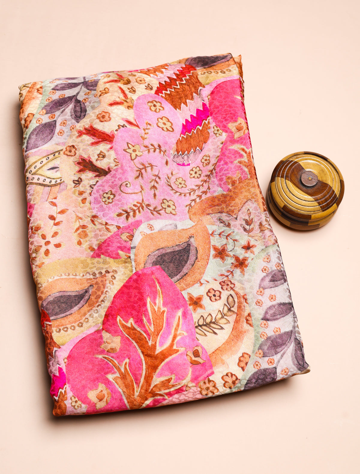 PURE CREPE SILK SELF DESIGN FABRIC - PRE-CUT 4 MTRS PIECE