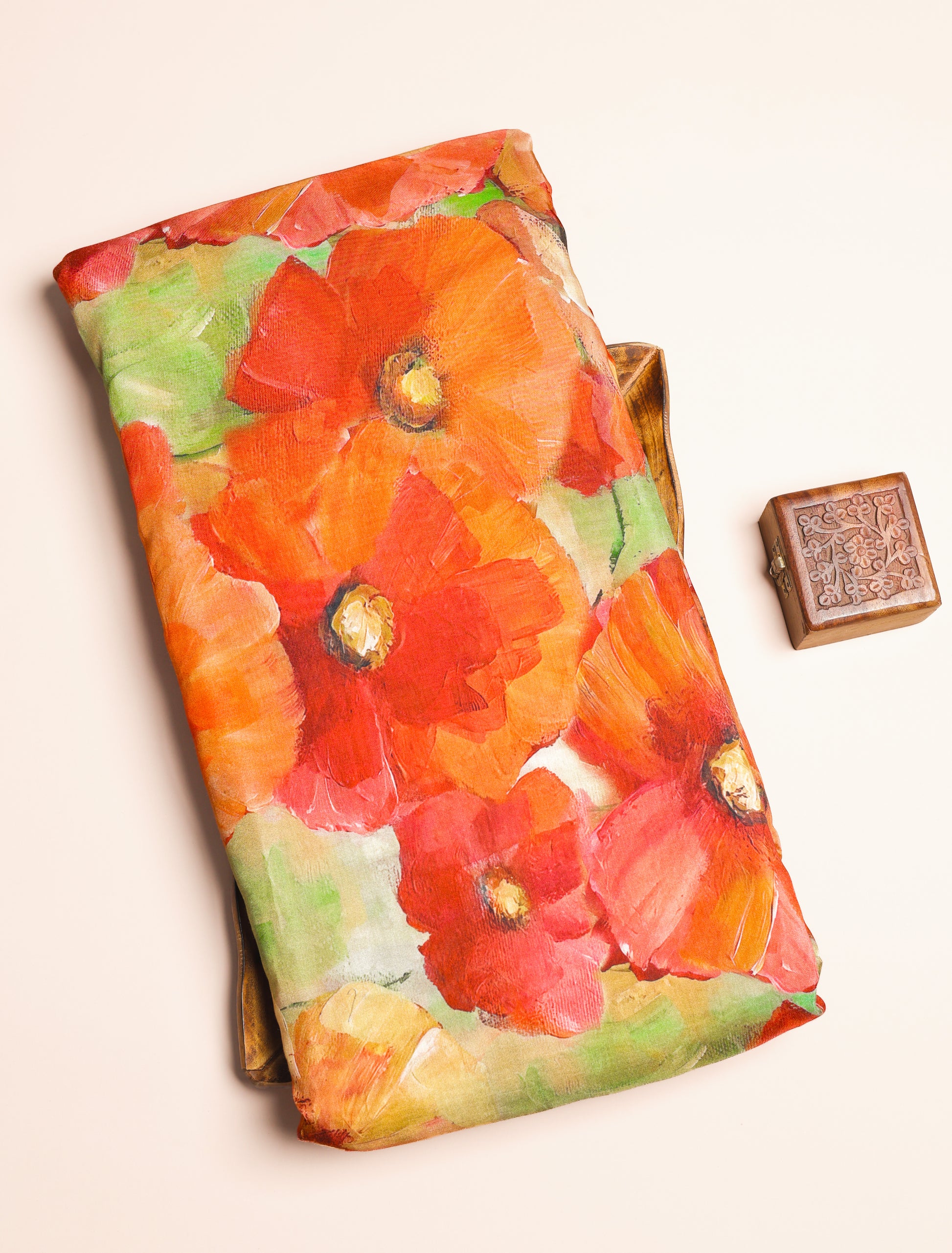 PURE BEMBERG COTTON SILK PRINTED FABRIC