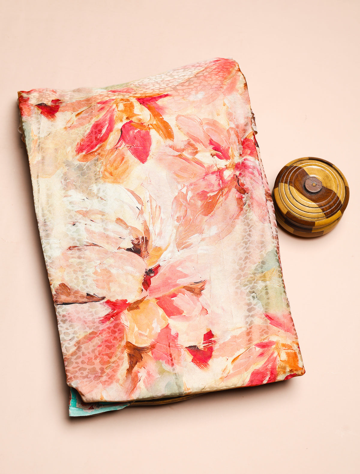 PURE CREPE SILK SELF DESIGN FABRIC - PRE-CUT 4 MTRS PIECE